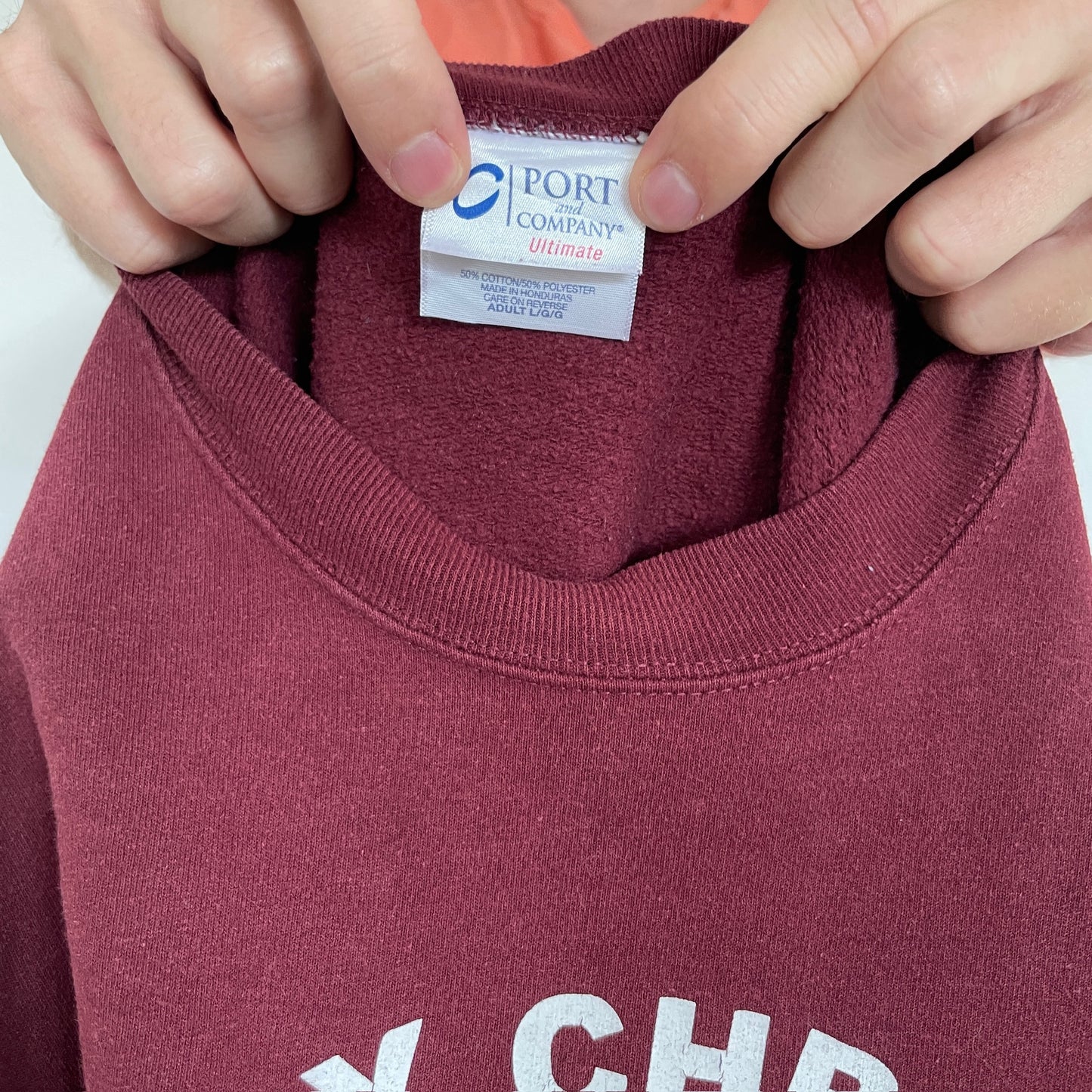 Vintage Bourdeaux Rød "Trinity School" Sweatshirt