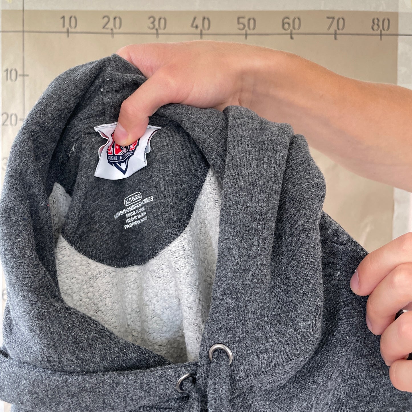 Grå Vintage "Indians Baseball" Hoodie