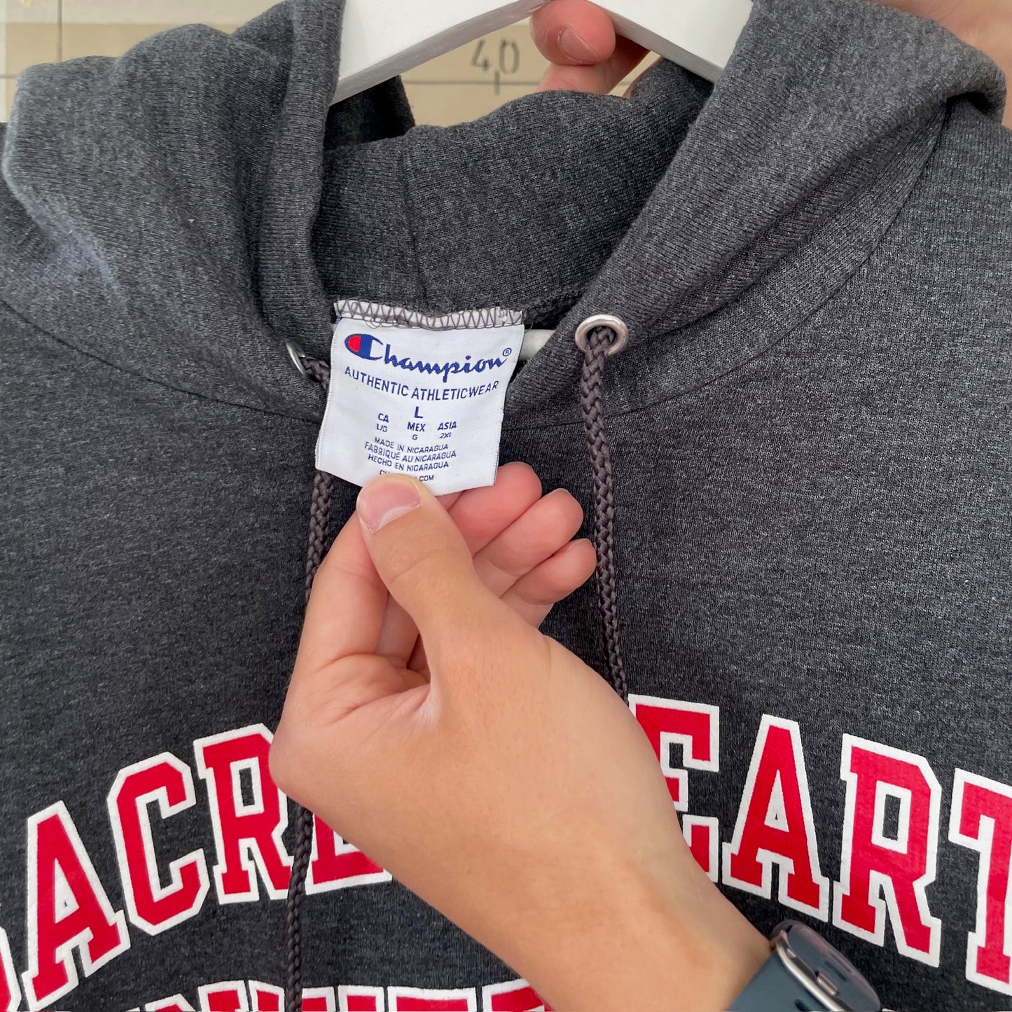 Grå Champion Hoodie