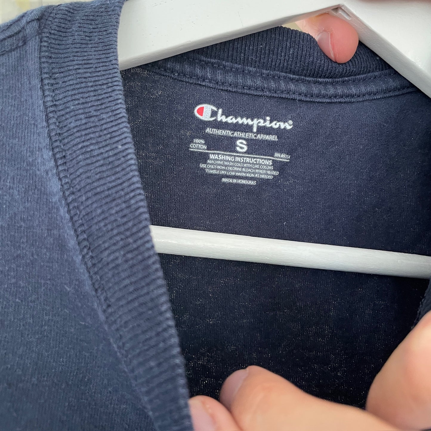 Blå Langærmet Champion T-Shirt