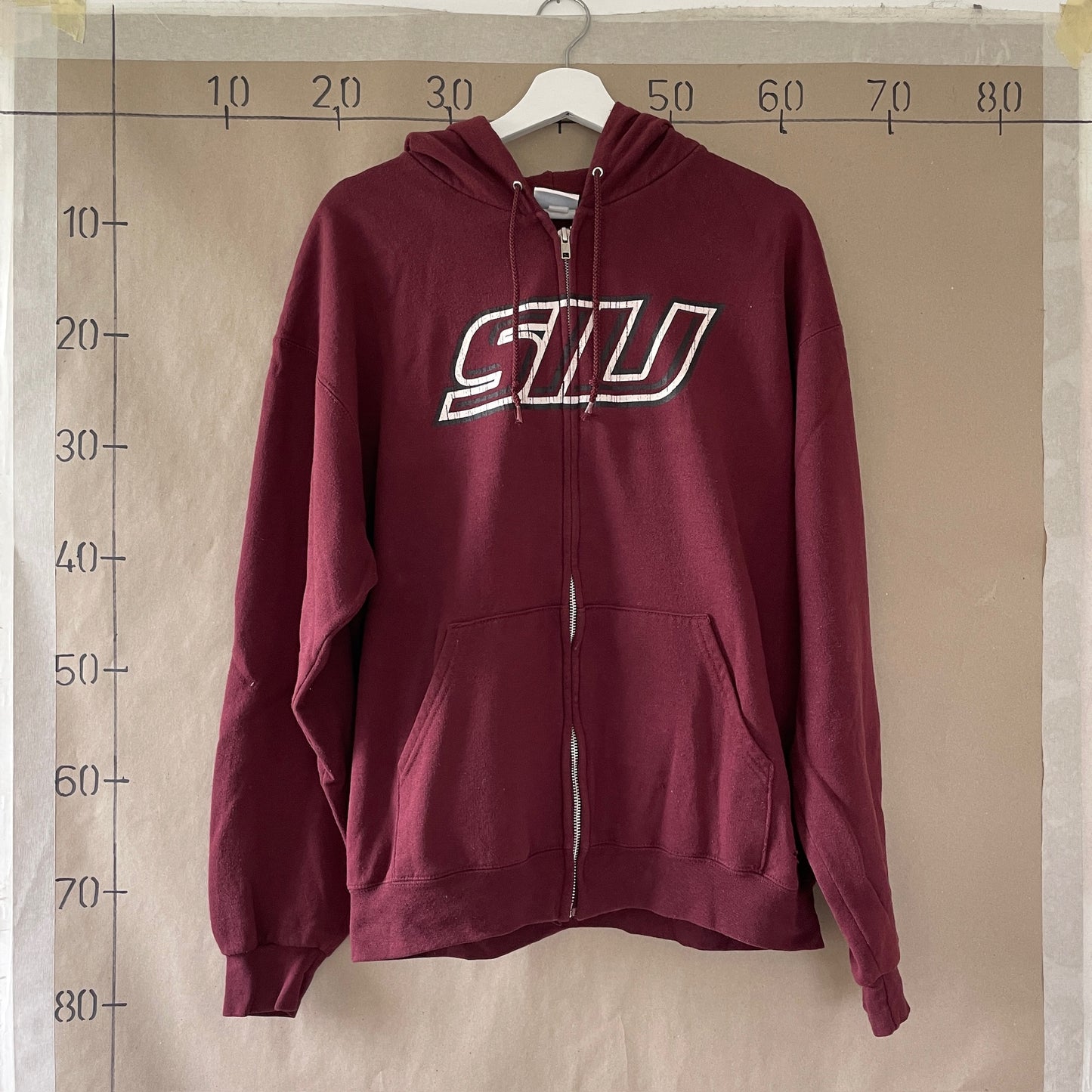 Bordeaux Rød Vintage Hoodie