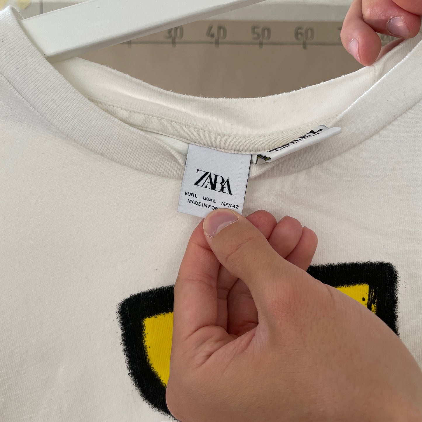Hvid Vintage "Smiley Graffiti" T-Shirt