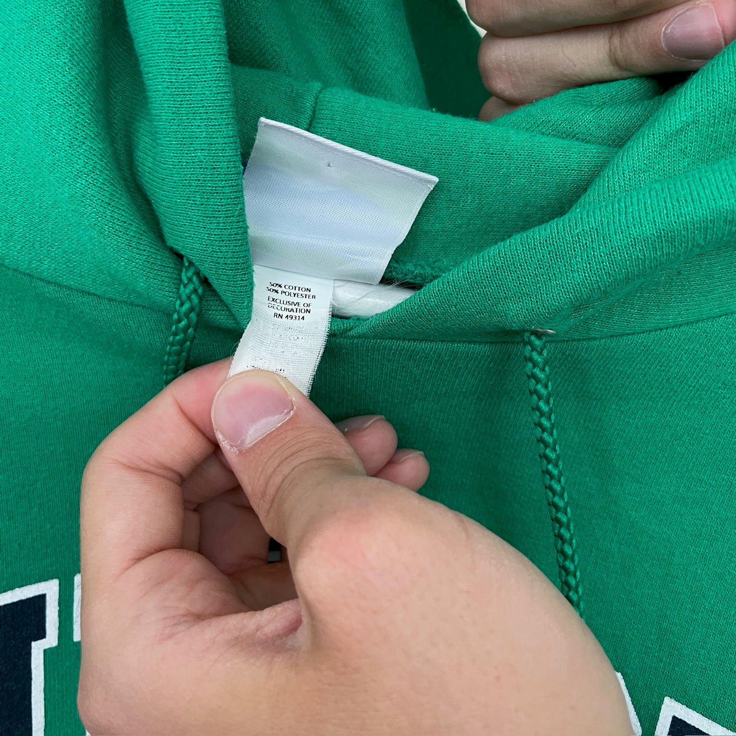 Grøn Vintage "College" Hoodie