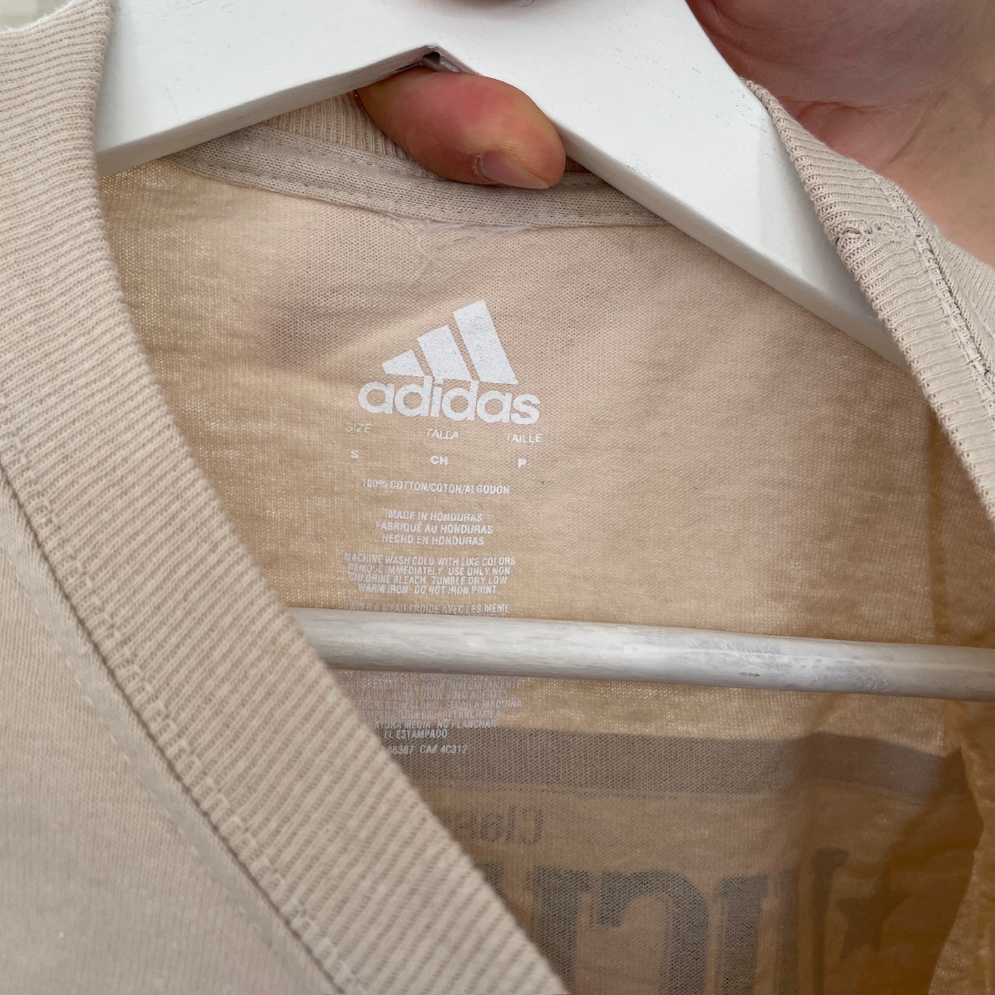 Beige Langærmet Adidas T-Shirt