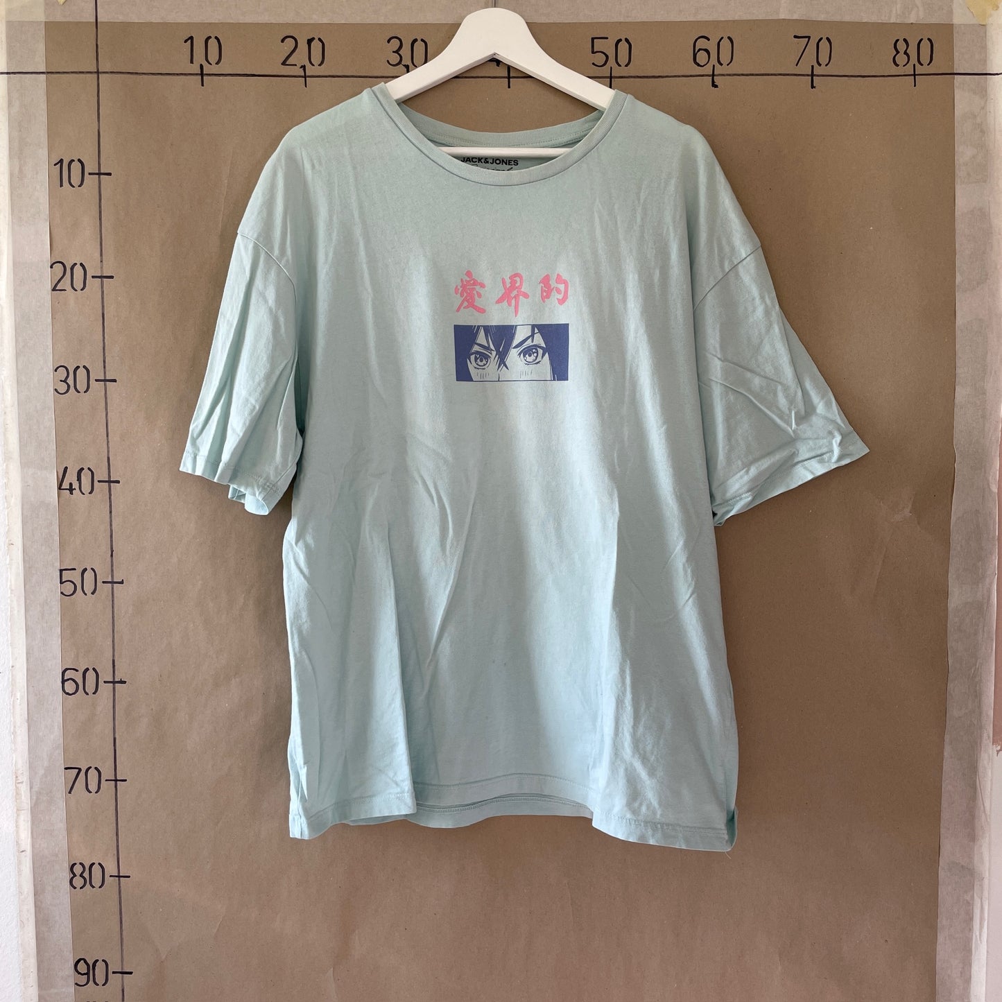 Turkis Blå Vintage "Anime" T-Shirt