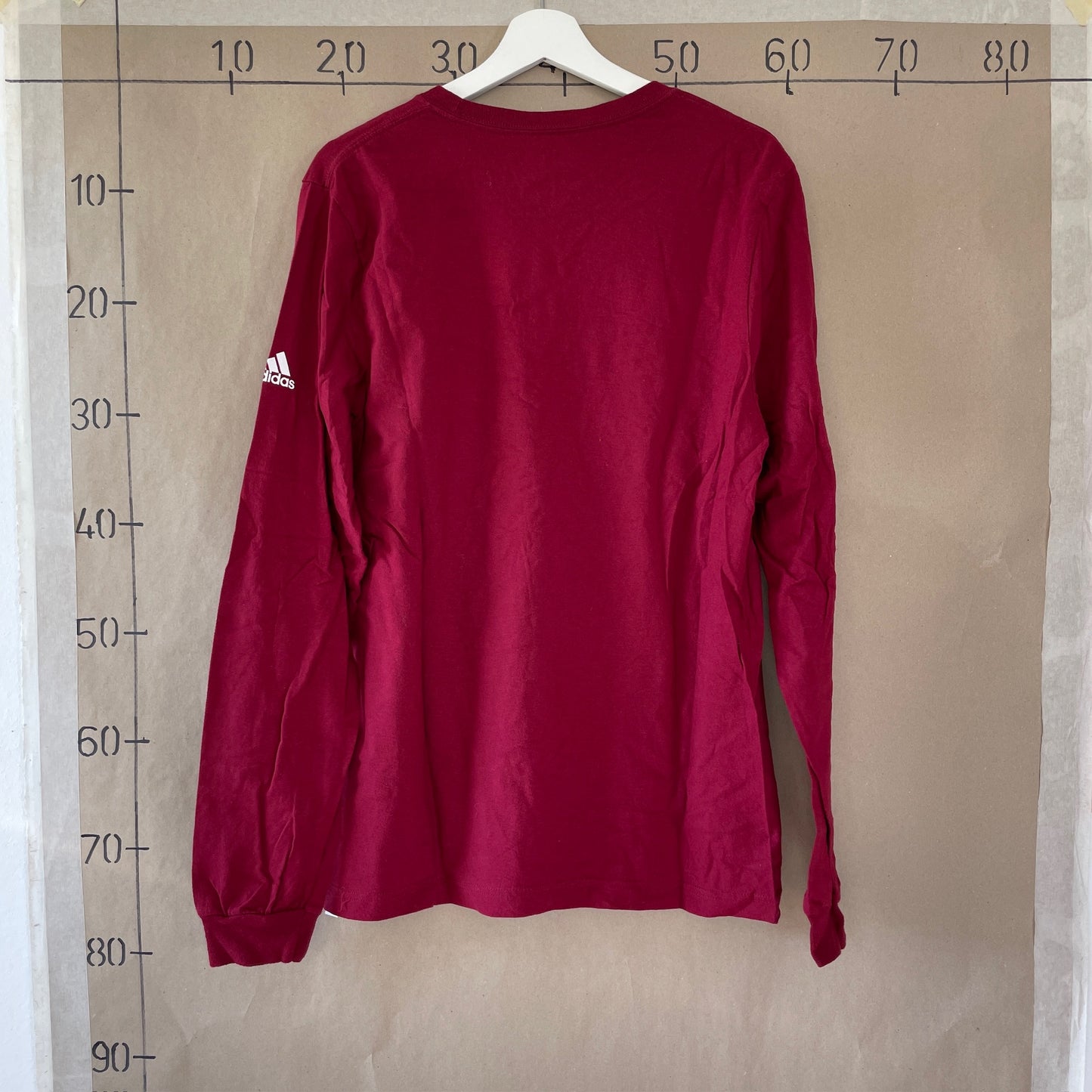 Bordeaux Rød Langærmet Adidas T-Shirt