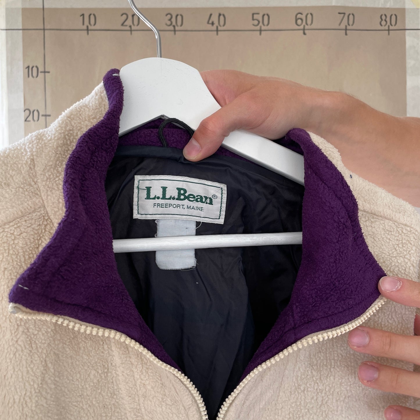 Beige LL Bean Fleece Sweatshirt
