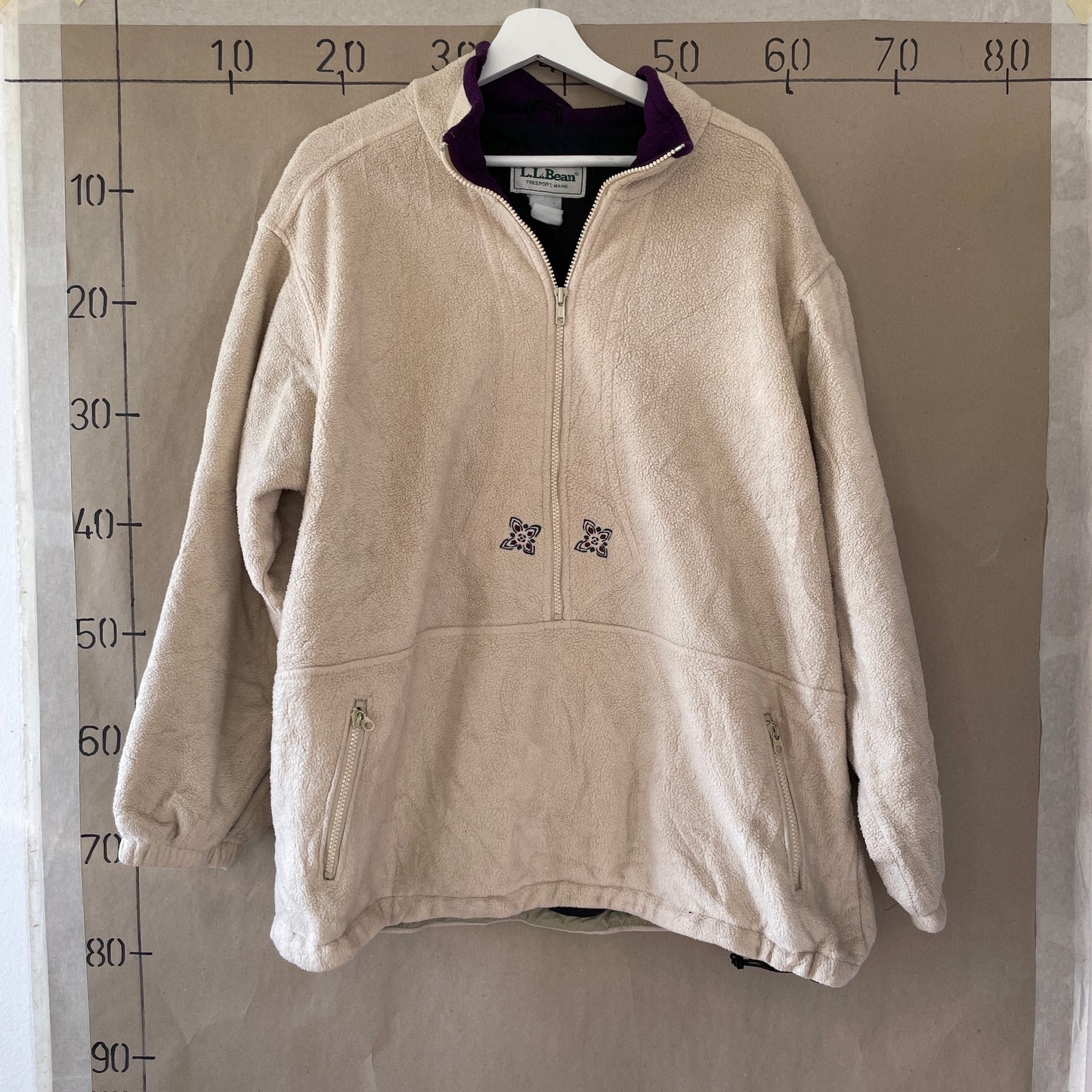 Beige LL Bean Fleece Sweatshirt