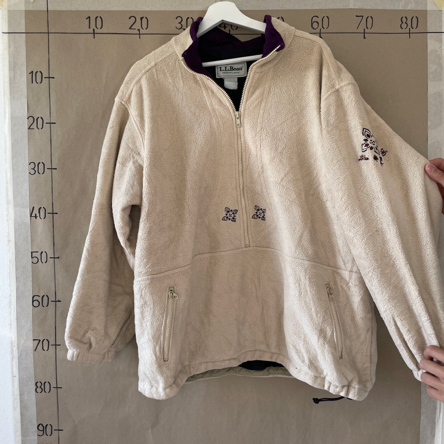 Beige LL Bean Fleece Sweatshirt