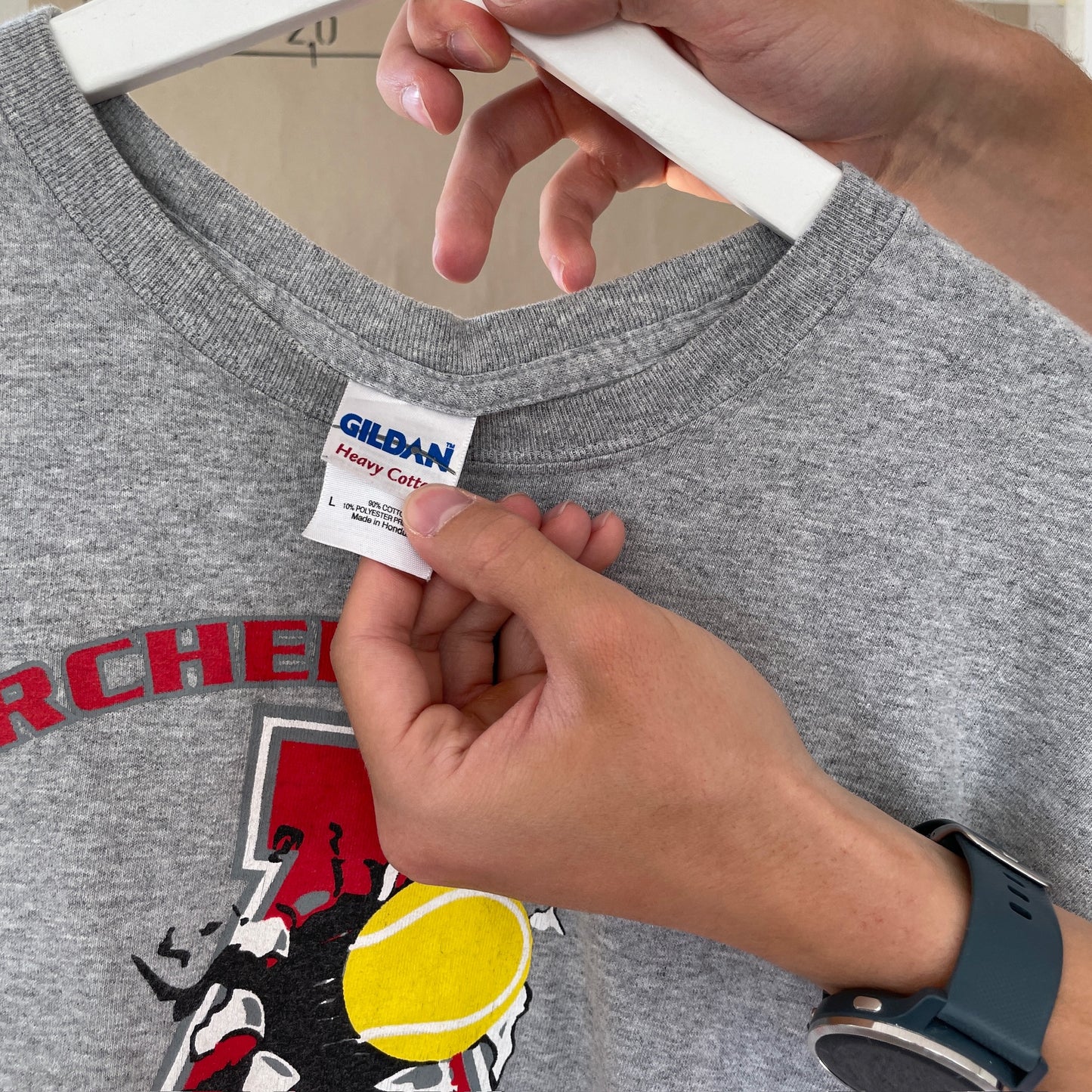 Grå Vintage "Tennis" T-Shirt