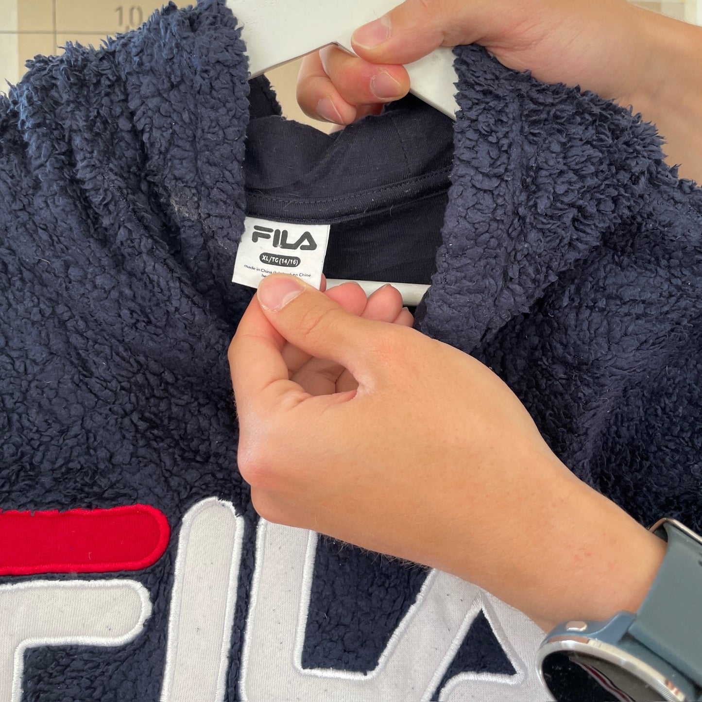 Mørkeblå Fila Hoodie