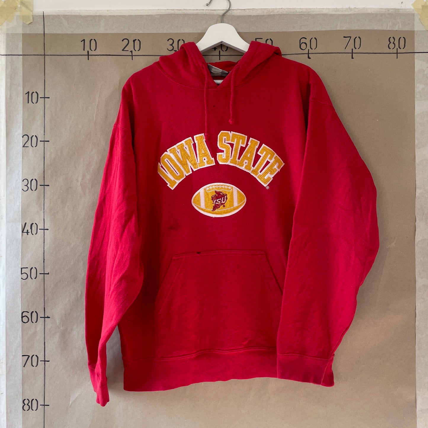 Mørkerød Vintage "College" Hoodie