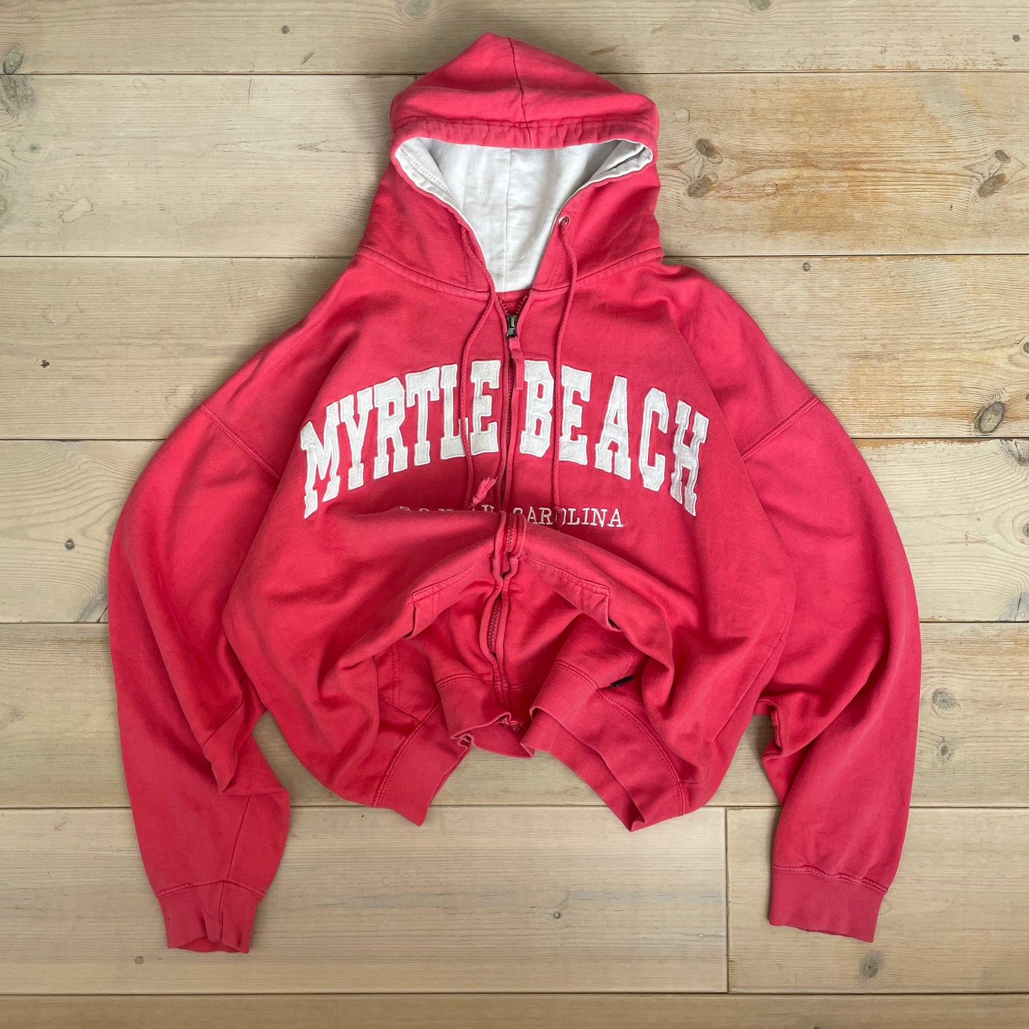 Pink Vintage Myrtle Beach South Carolina Zip Hoodie