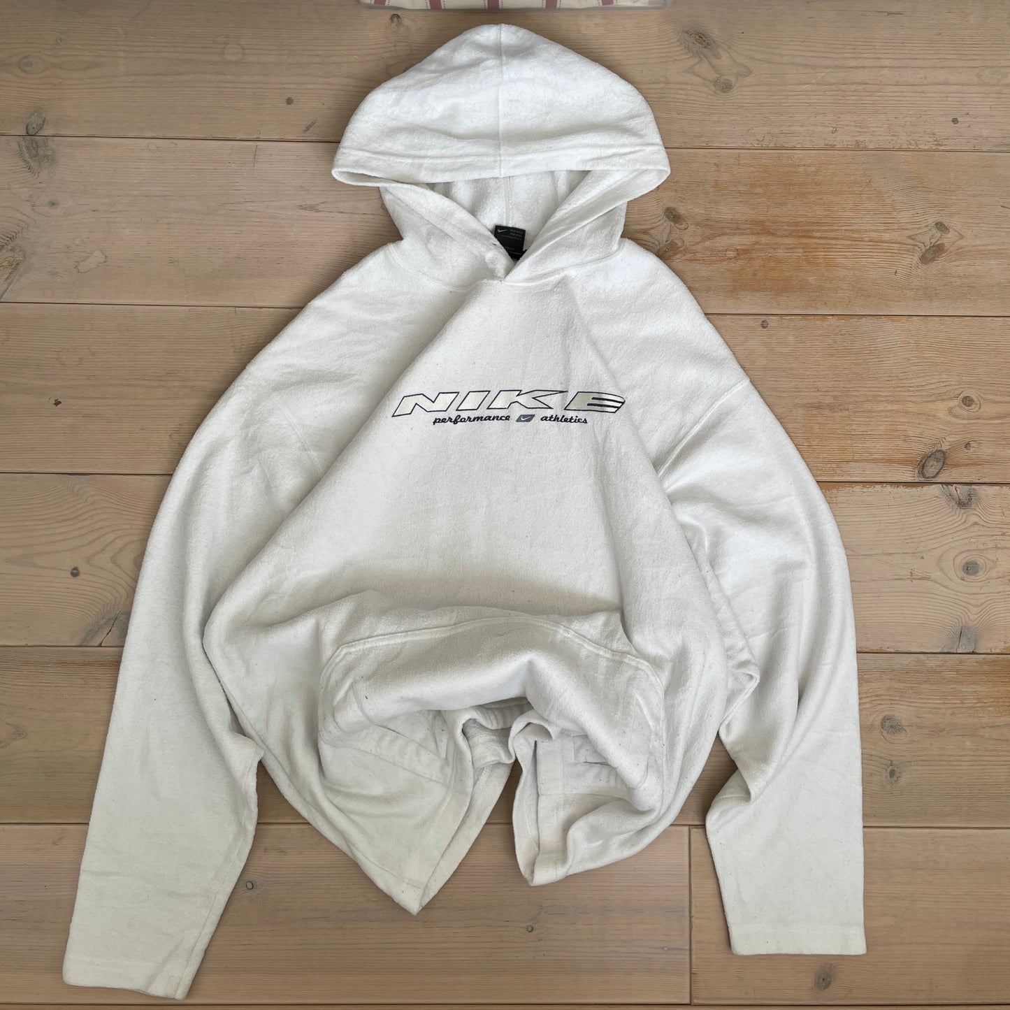 Hvid Vintage Nike Performance Athletics Fleece Hoodie