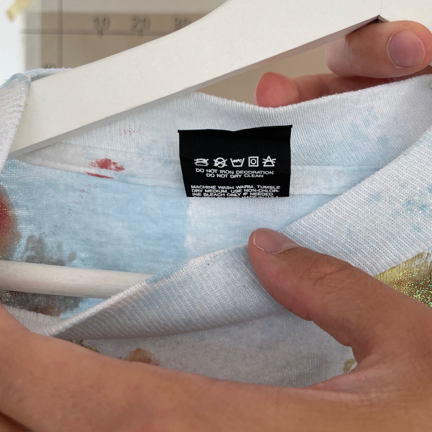 Blå Vintage "Y2K" T-Shirt