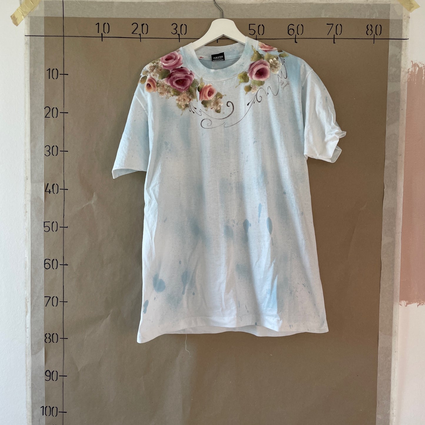 Blå Vintage "Y2K" T-Shirt