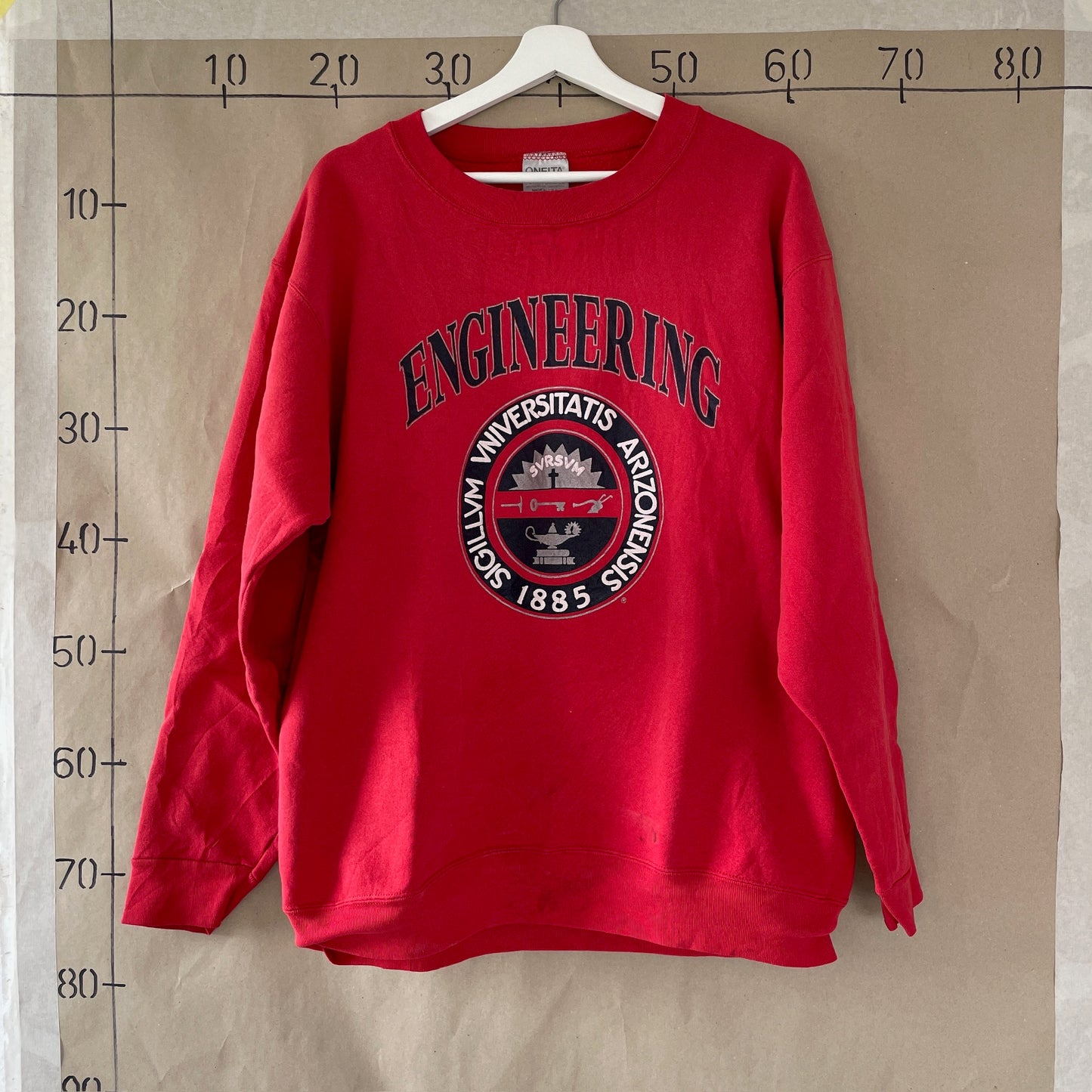 Rød Vintage "Ingeniør" Sweatshirt