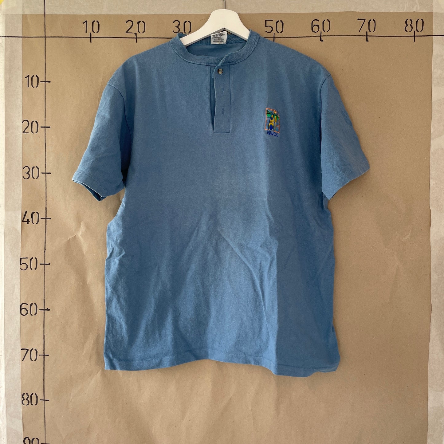 Lyseblå Vintage Poloskjorte