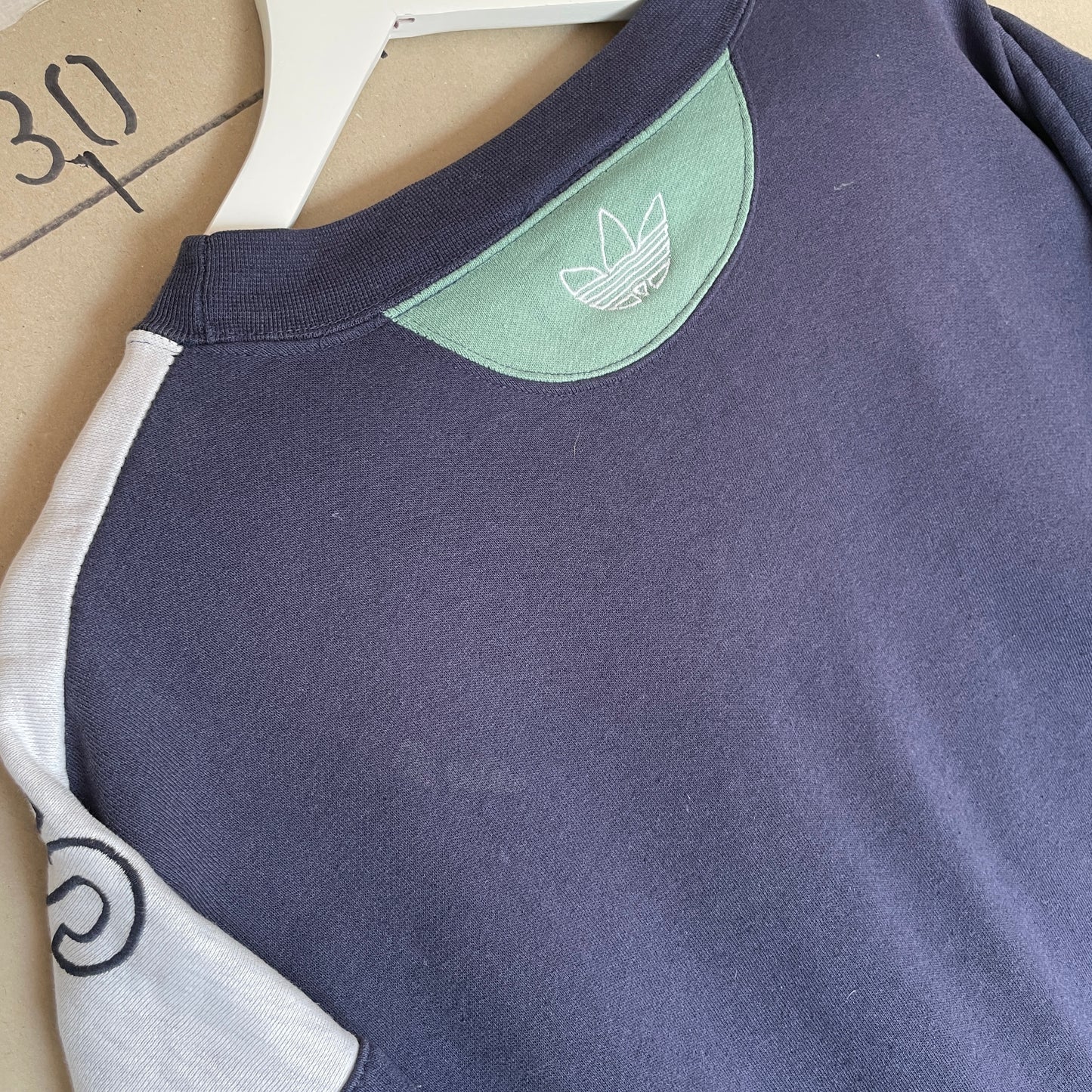 Blå & Grå Colorblock Adidas Sweatshirt