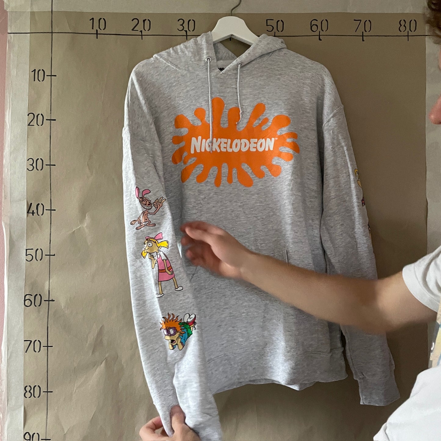 Grå Vintage "Nickelodeon" Hoodie