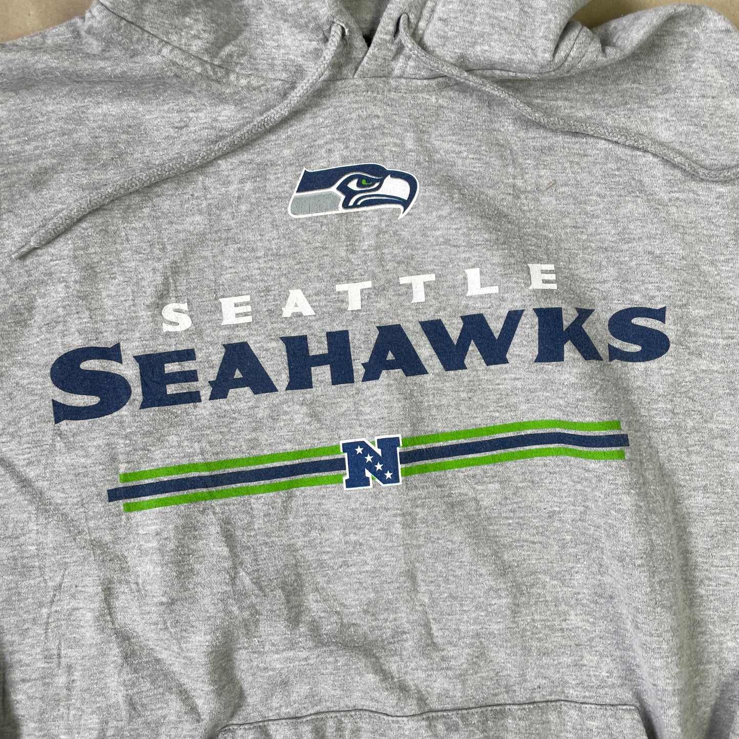 Grå Vintage NFL Seattle Seahawks Hoodie