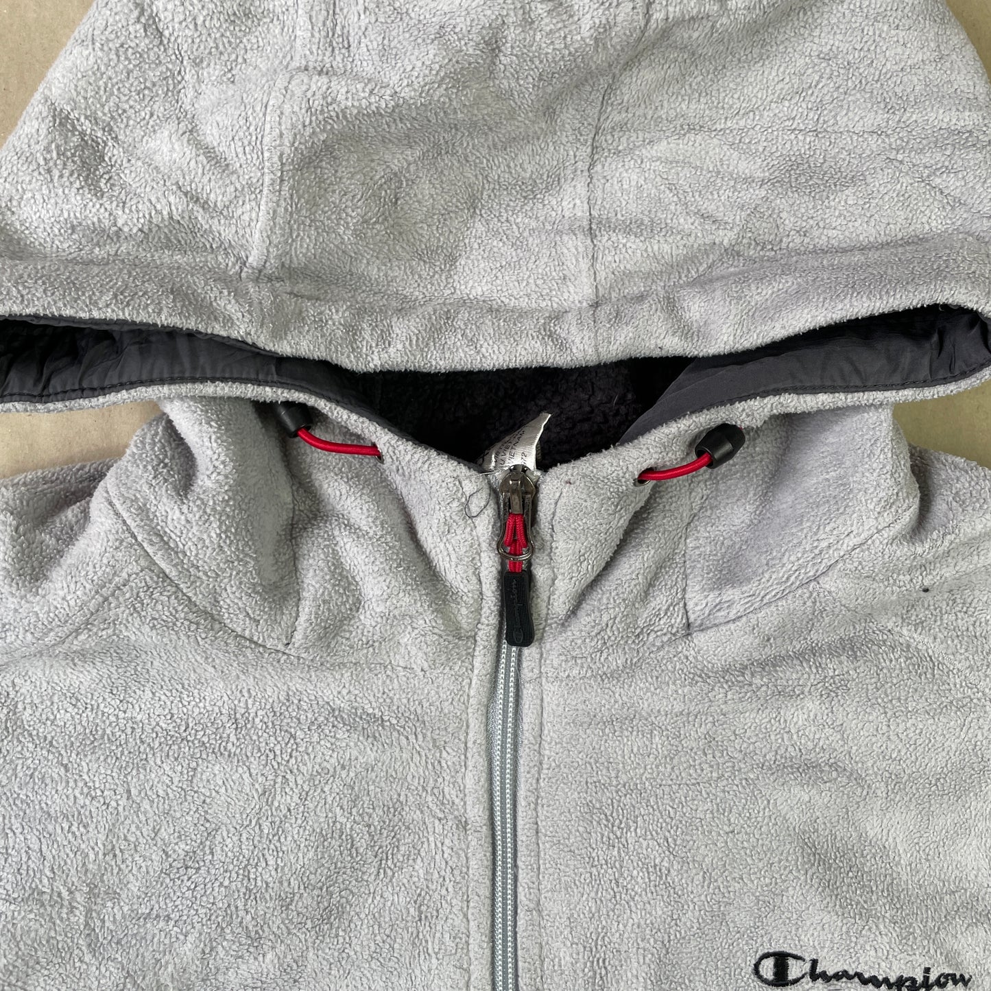 Grå Vintage Champion Fleece Hoodie