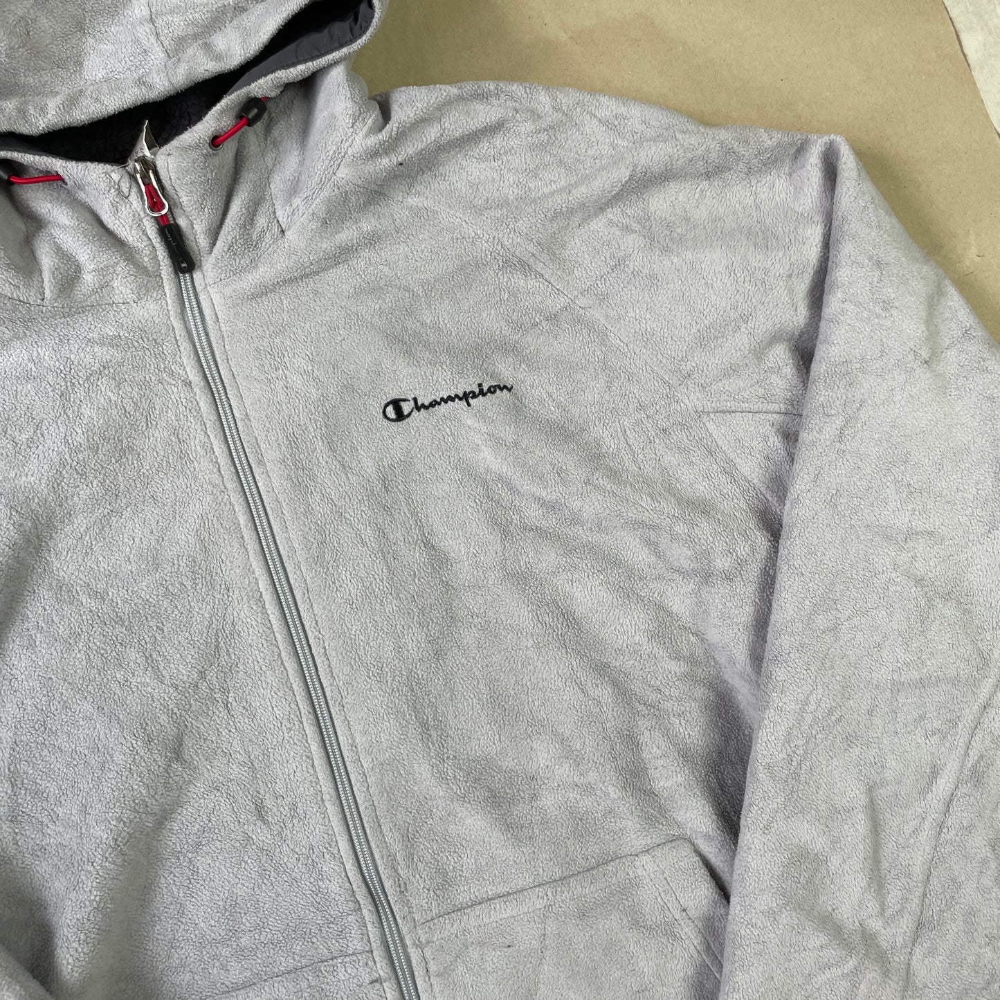 Grå Vintage Champion Fleece Hoodie
