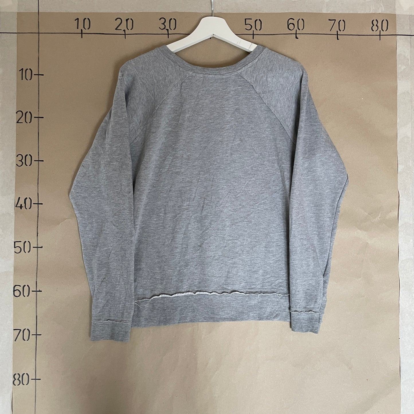 Grå Vintage Grafisk Printet Blomster Sweatshirt