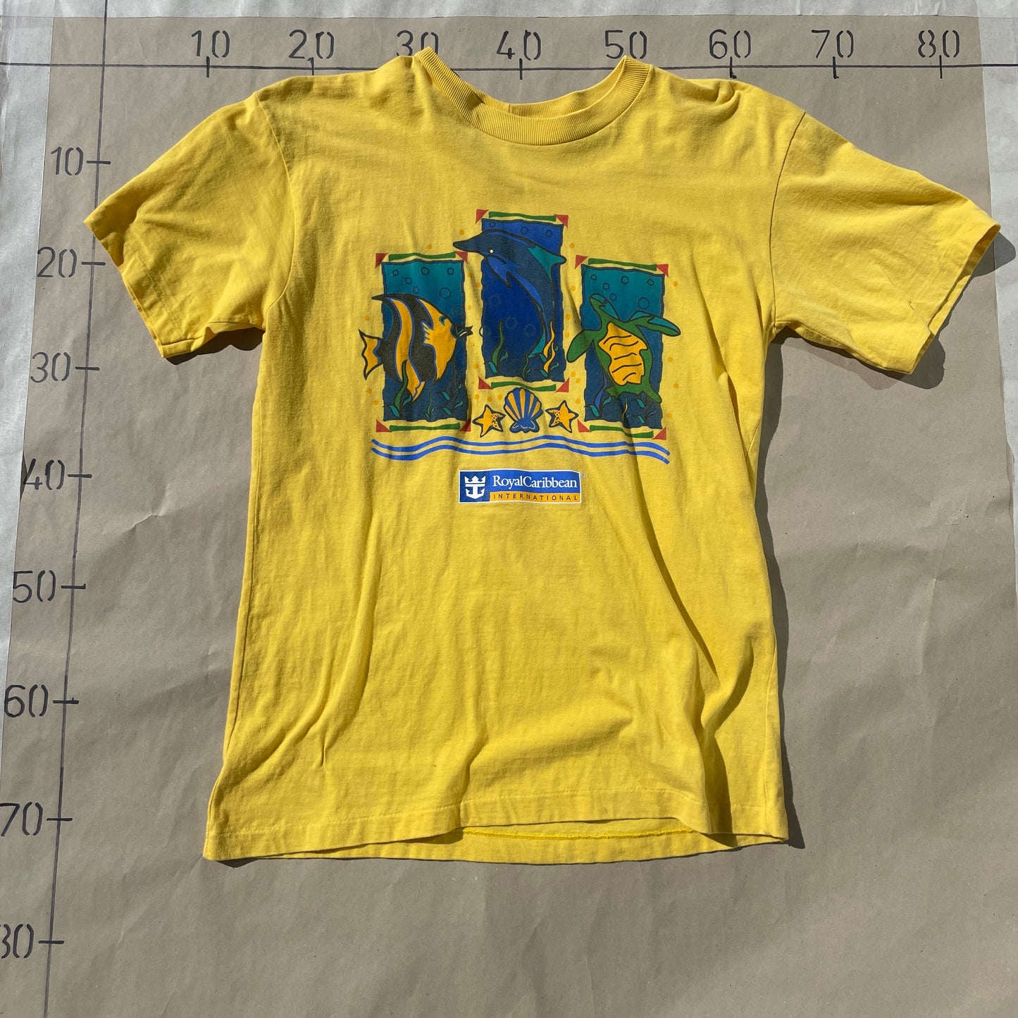 Gul Vintage Undervandsdyr T-Shirt