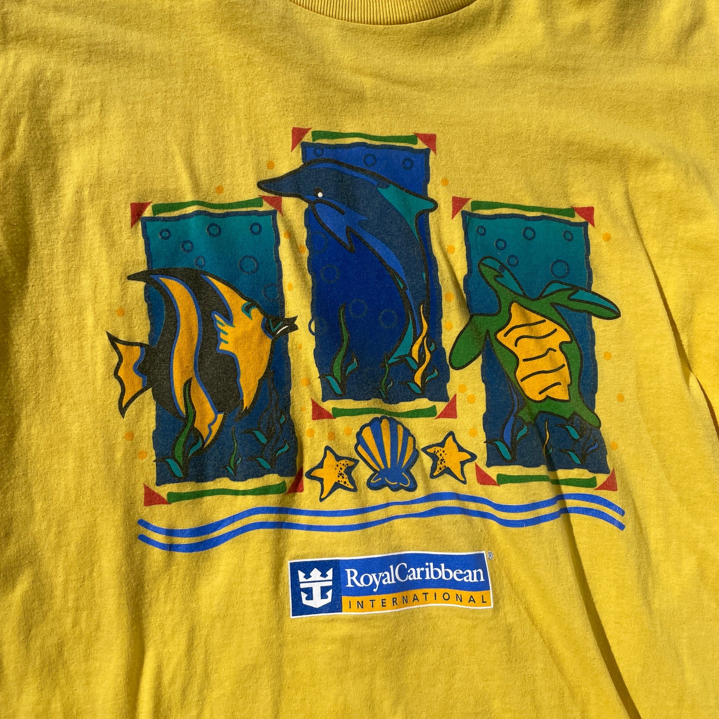 Gul Vintage Undervandsdyr T-Shirt