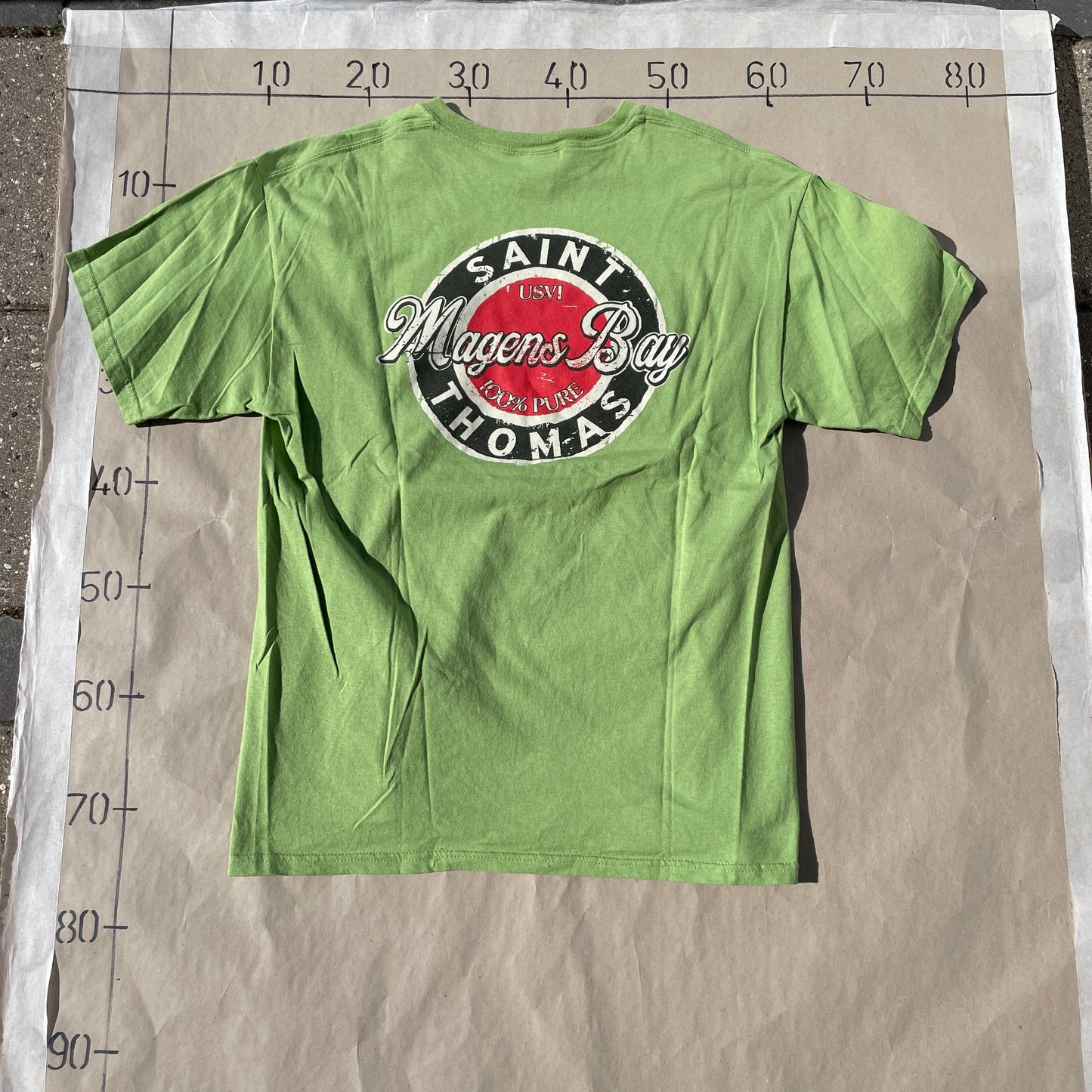 Grøn Vintage Grafisk T-Shirt