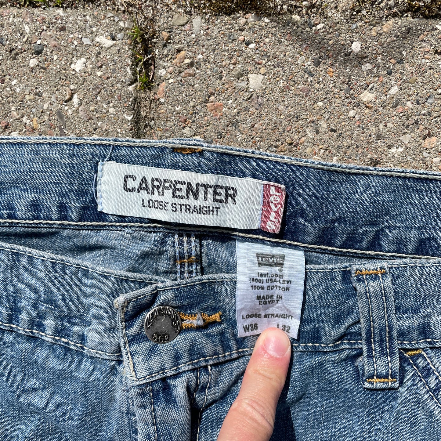 Mørkeblå Vintage Levi’s Carpenter Jeans