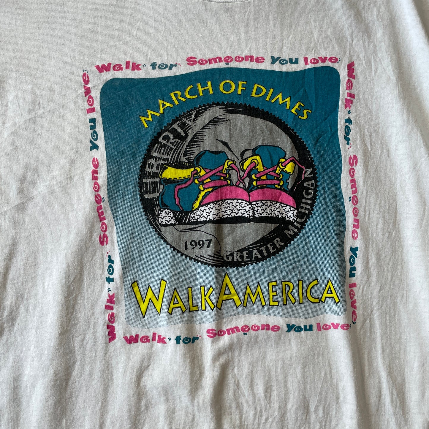 Hvid Vintage Walk America T-Shirt