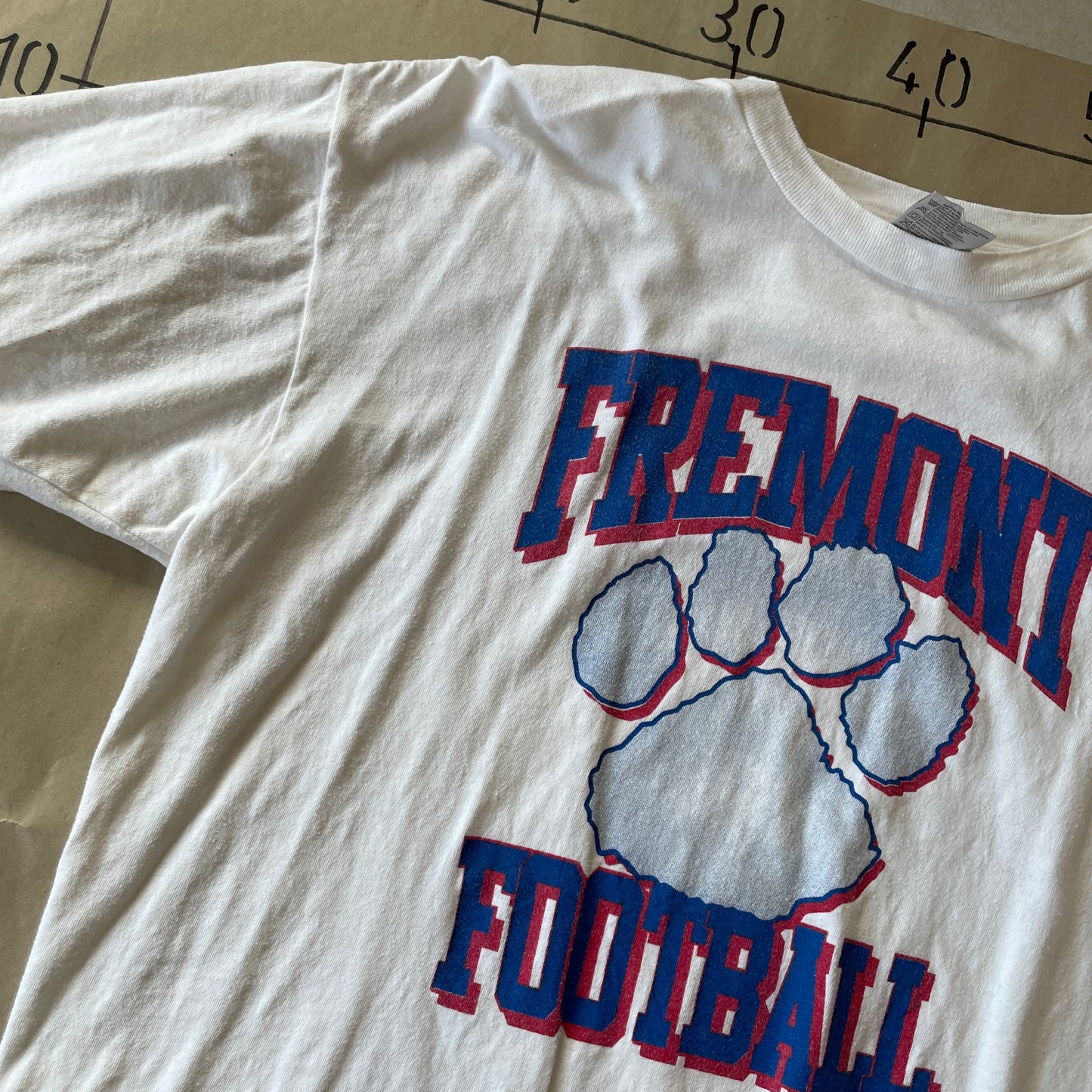 Hvid Vintage Fremont Football T-Shirt