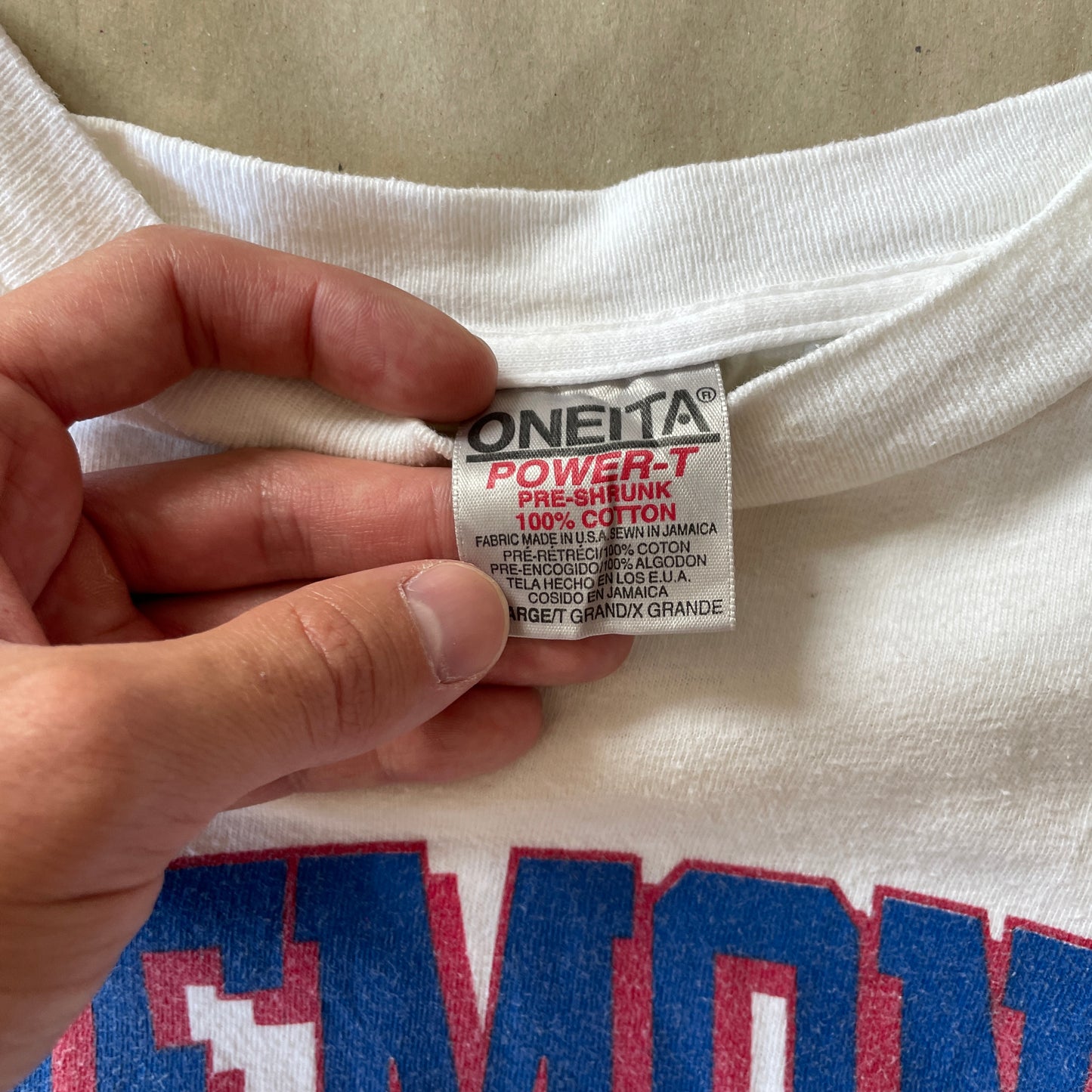 Hvid Vintage Fremont Football T-Shirt