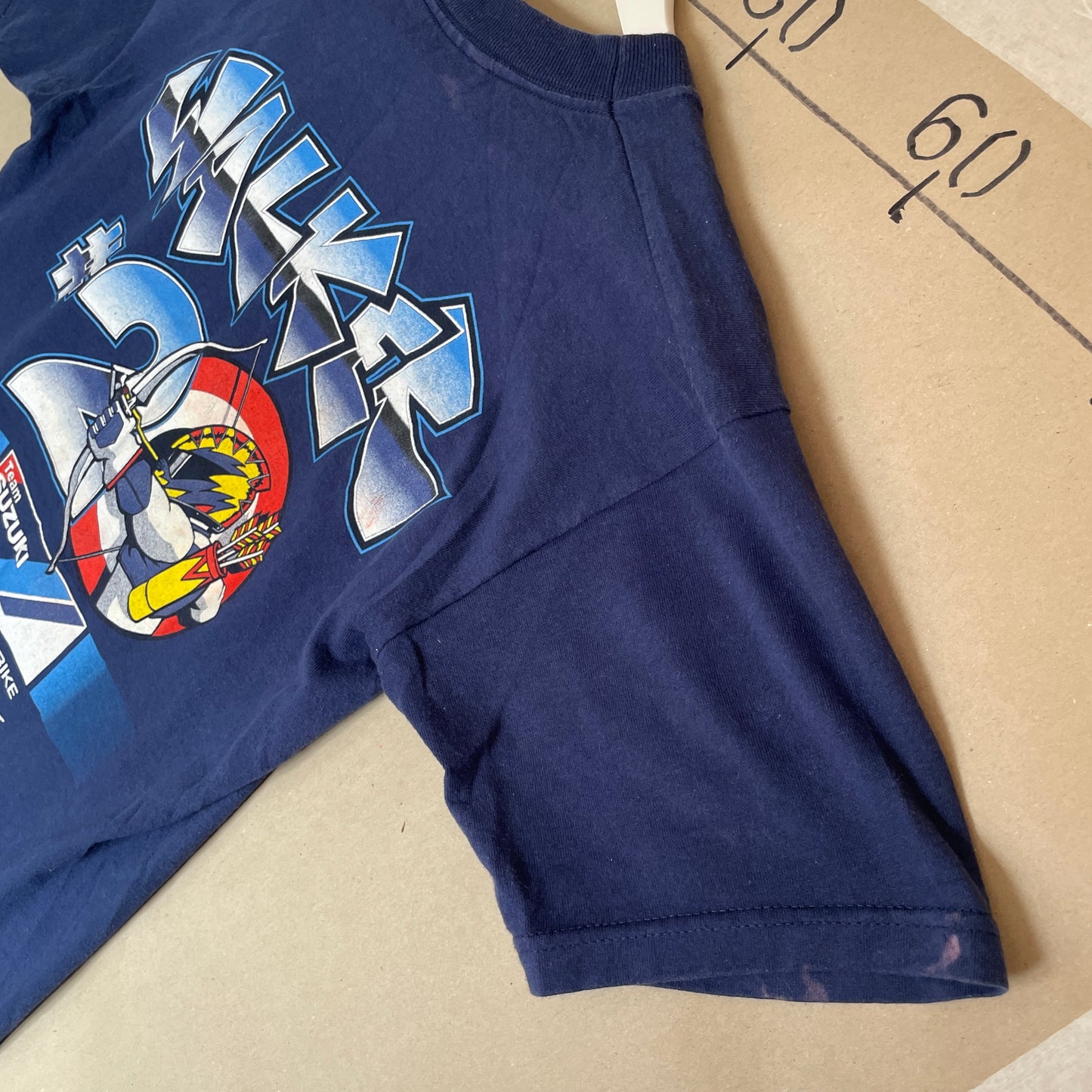 Blå Vintage Chris Walker Motorcykel T-Shirt