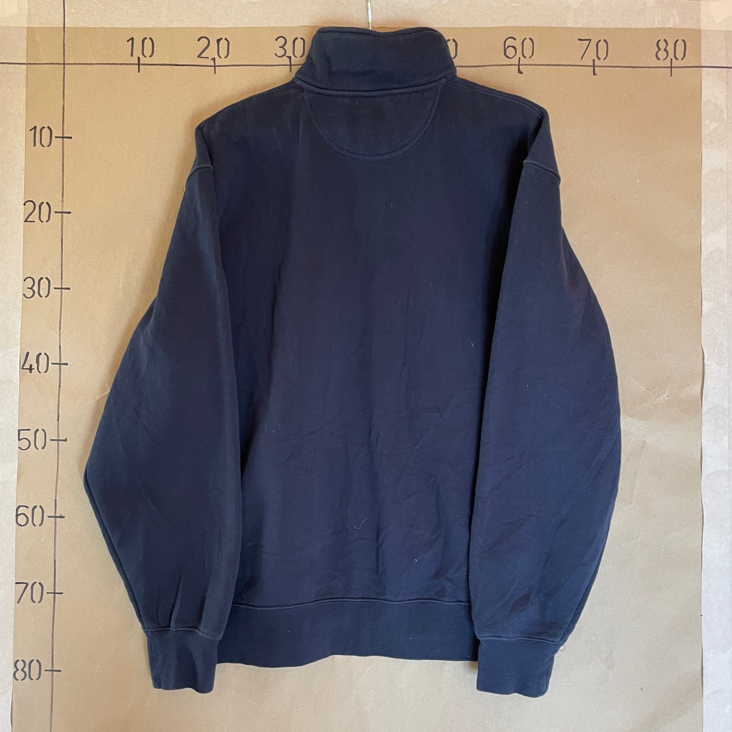 Blå Vintage Broderet SMU 1/4 Zip Sweatshirt