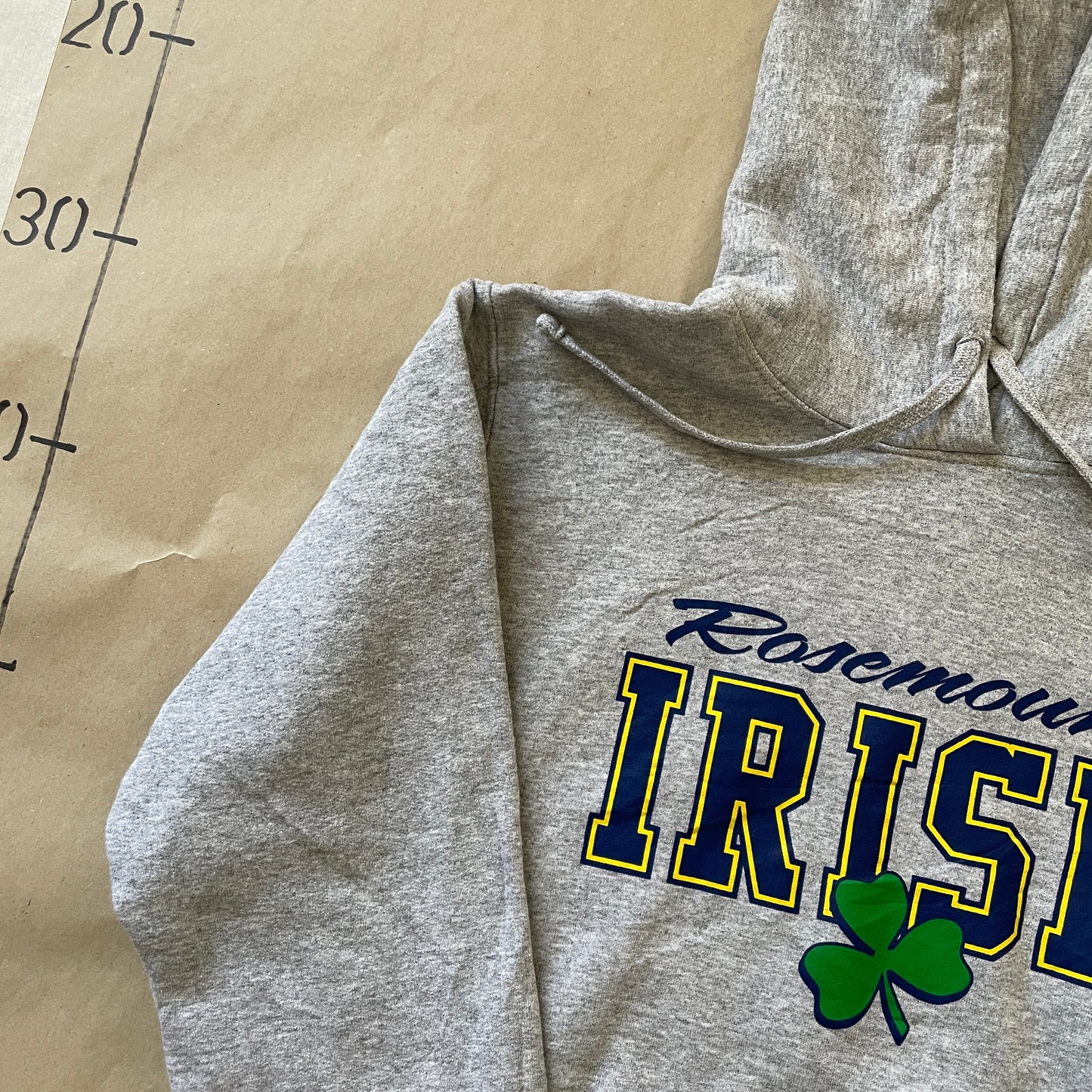 Grå Vintage Rosemount Irish Hoodie