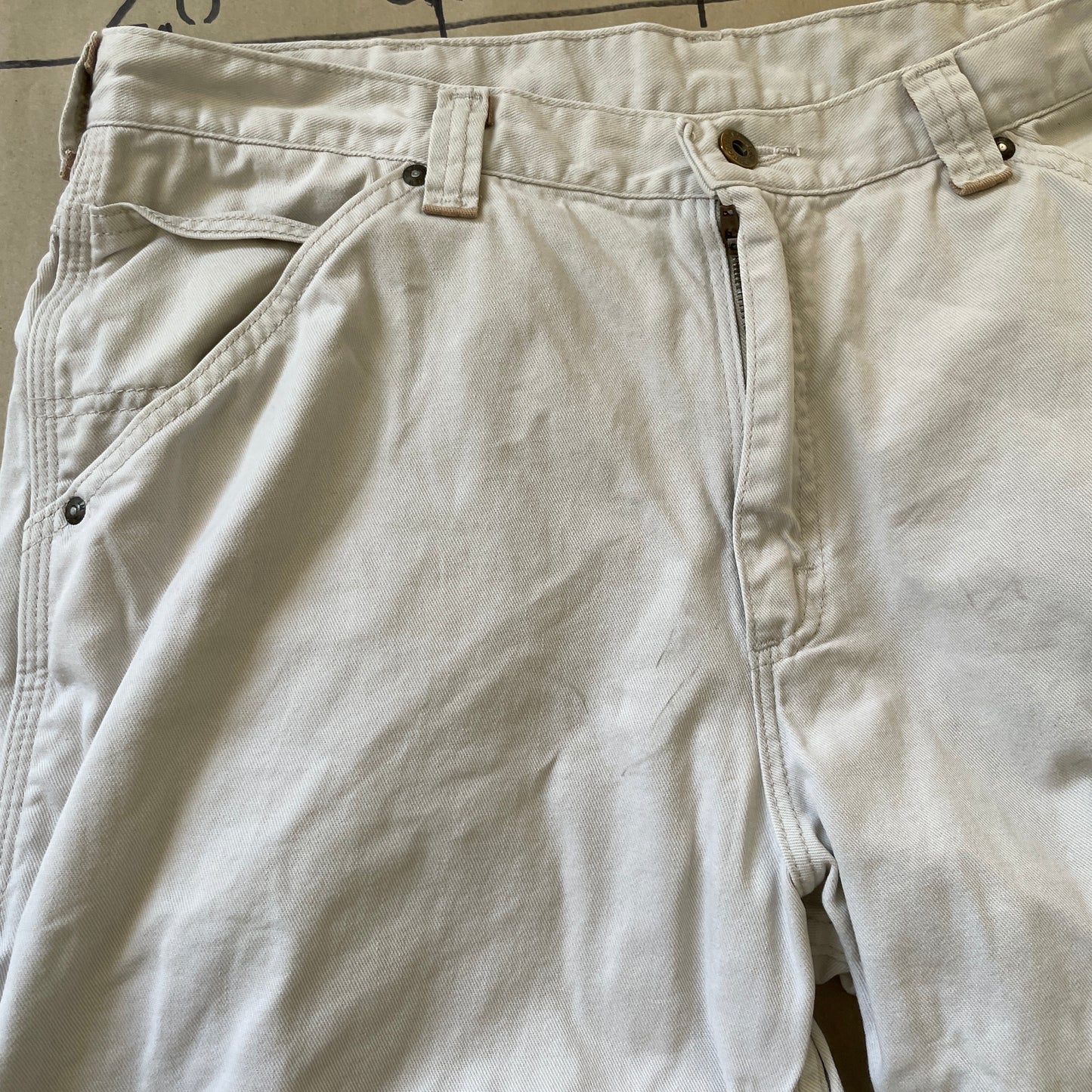 Beige Vintage Lee Dungarees Carpenter Pants