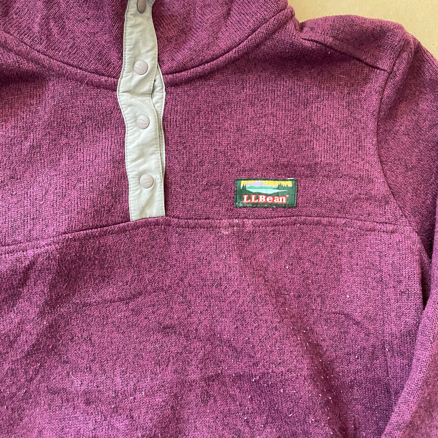 Bordeaux L.L.Bean Fleece Med Knaplukning