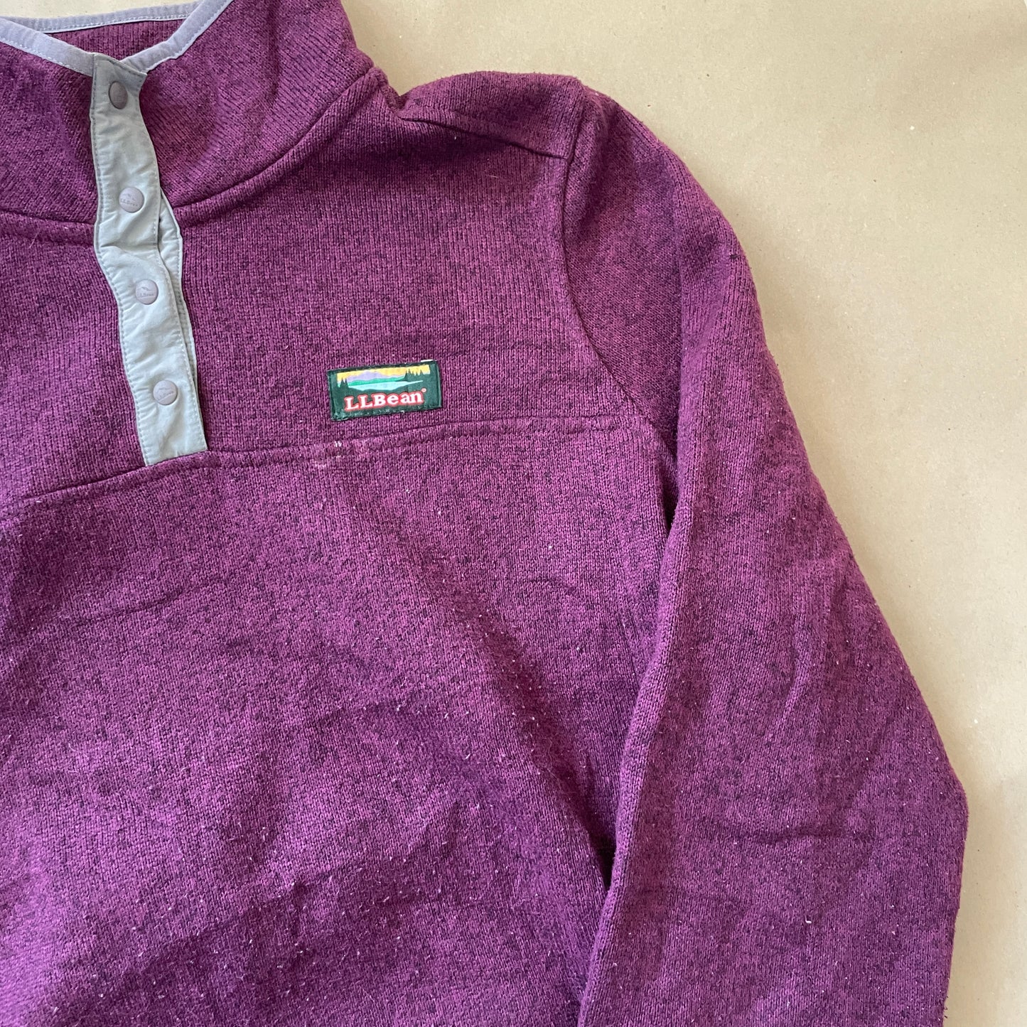 Bordeaux L.L.Bean Fleece Med Knaplukning