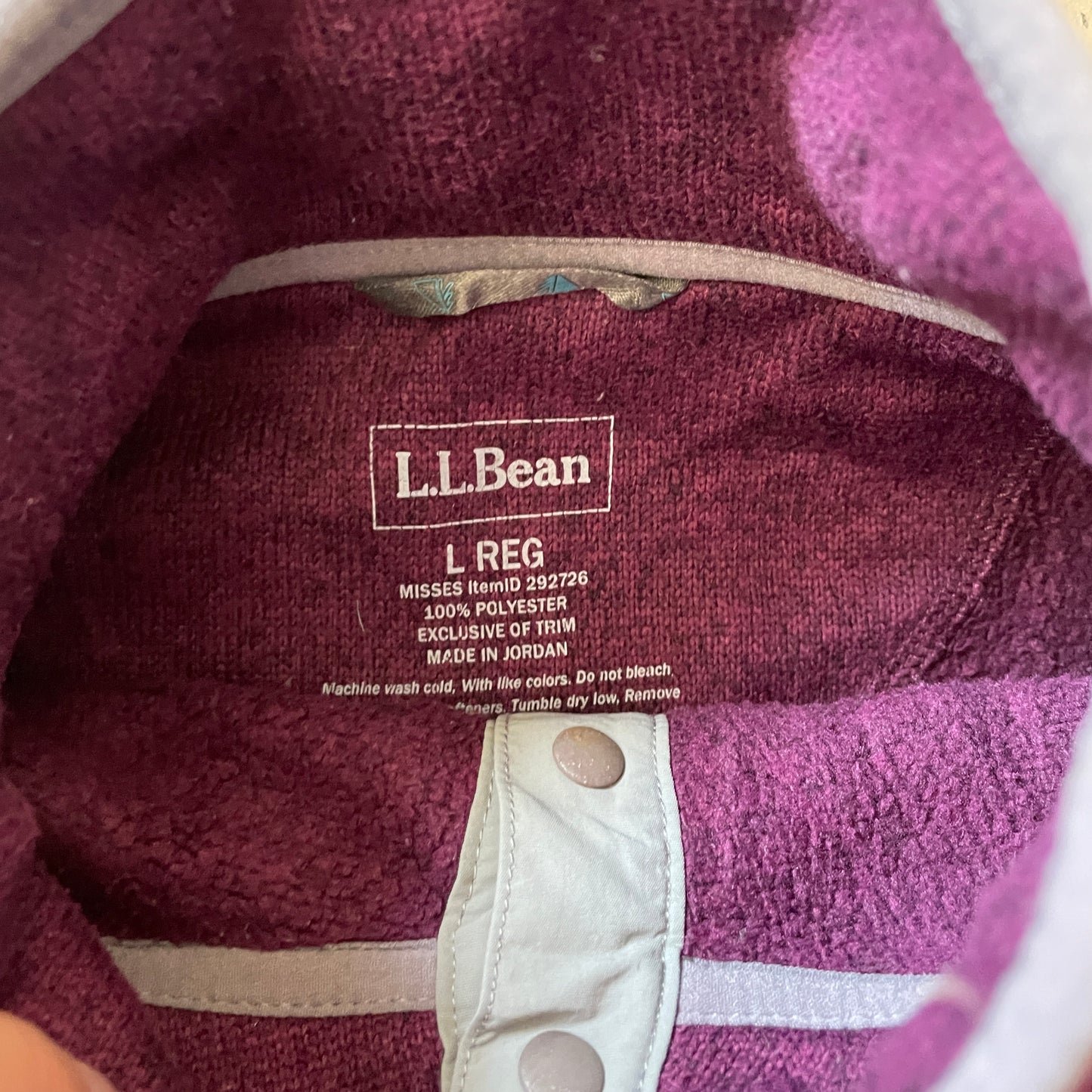 Bordeaux L.L.Bean Fleece Med Knaplukning