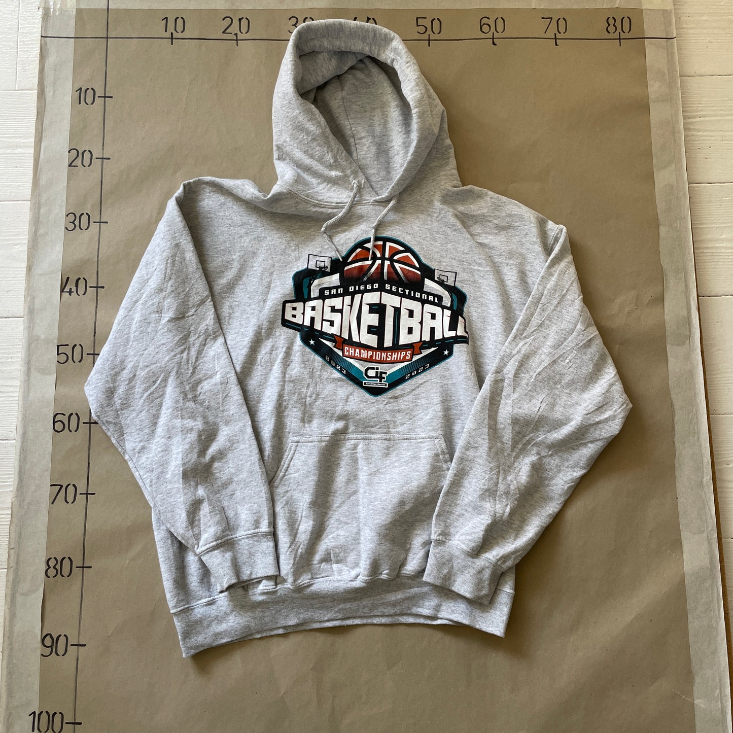 Grå Vintage San Diego Basketball Hoodie