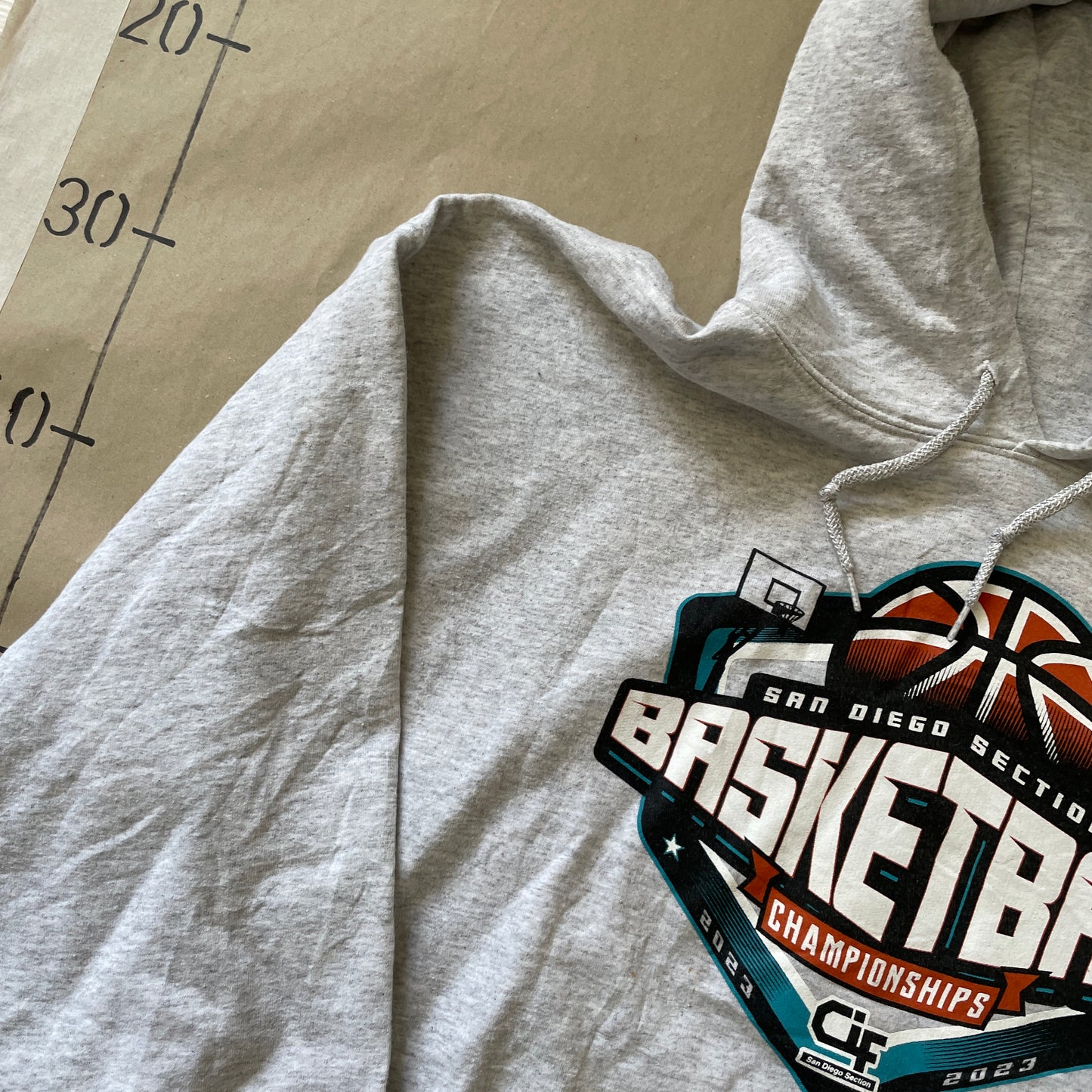 Grå Vintage San Diego Basketball Hoodie