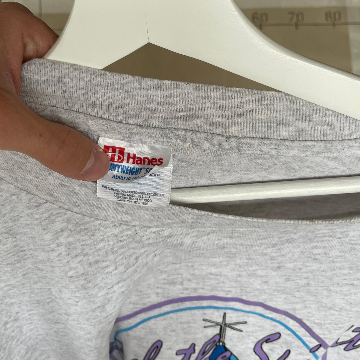 Grå Vintage T-shirt Med “Catch The Spirit!” Kirkeprint