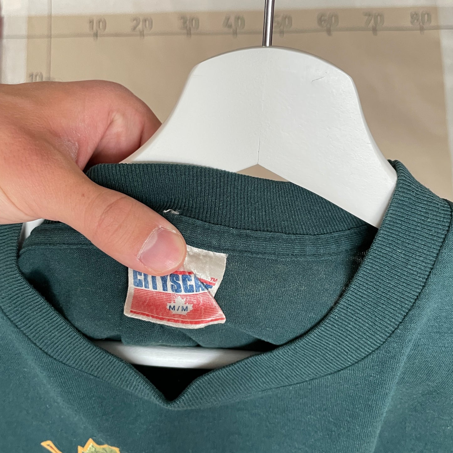Grøn Vintage Canada T-Shirt Med Efterårsblade