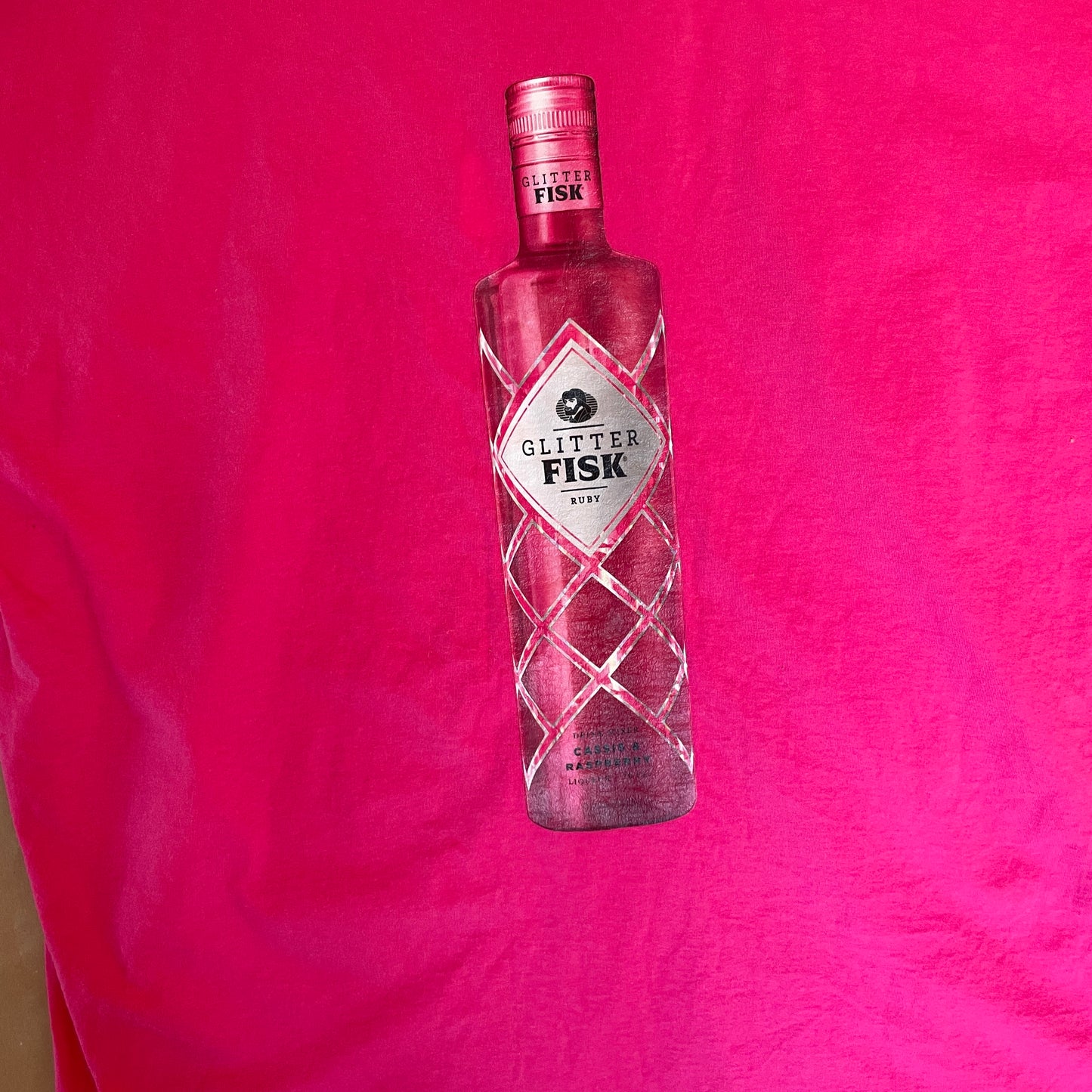 Pink Vintage Glitter Fisk T-Shirt