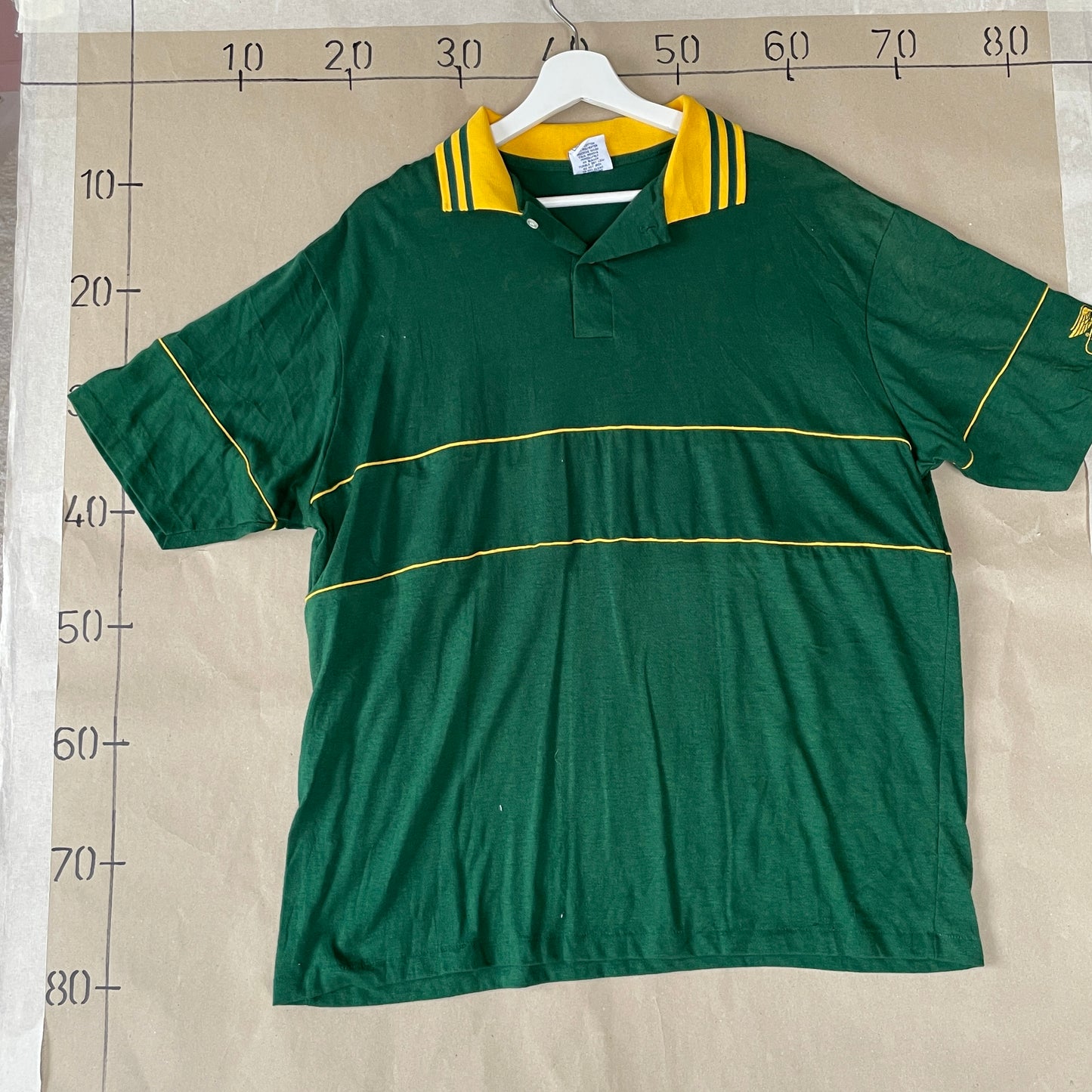 Vintage Grøn Polo Med Gule Detaljer