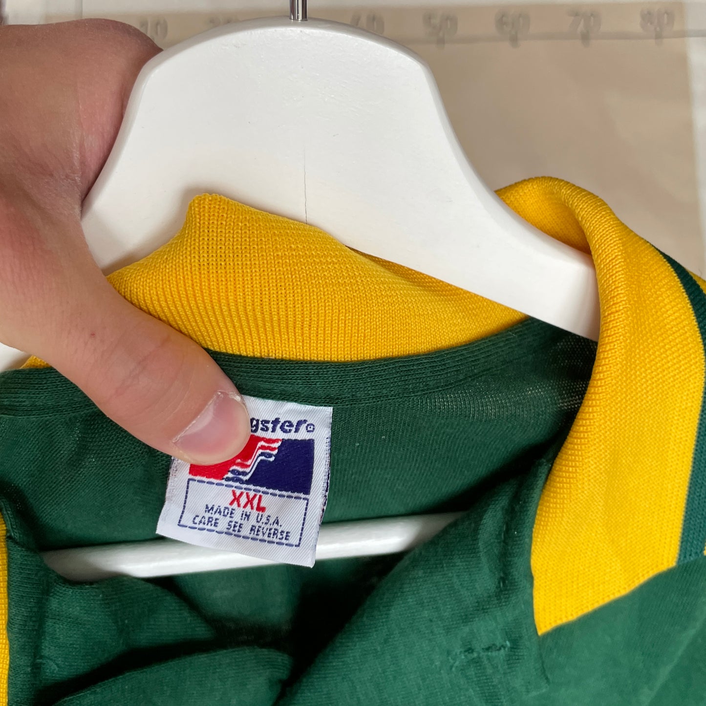 Vintage Grøn Polo Med Gule Detaljer