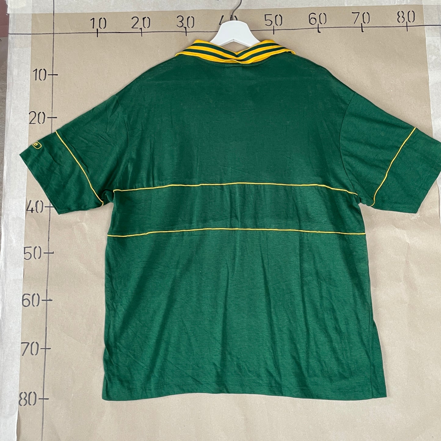 Vintage Grøn Polo Med Gule Detaljer
